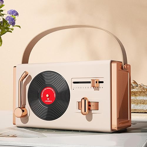 Miniatura 4 de Altavoces de dientes azules, altavoz de dientes azules retro, memorias USB portátiles para sala de estar, oficina, al aire libre (blanco marfil)