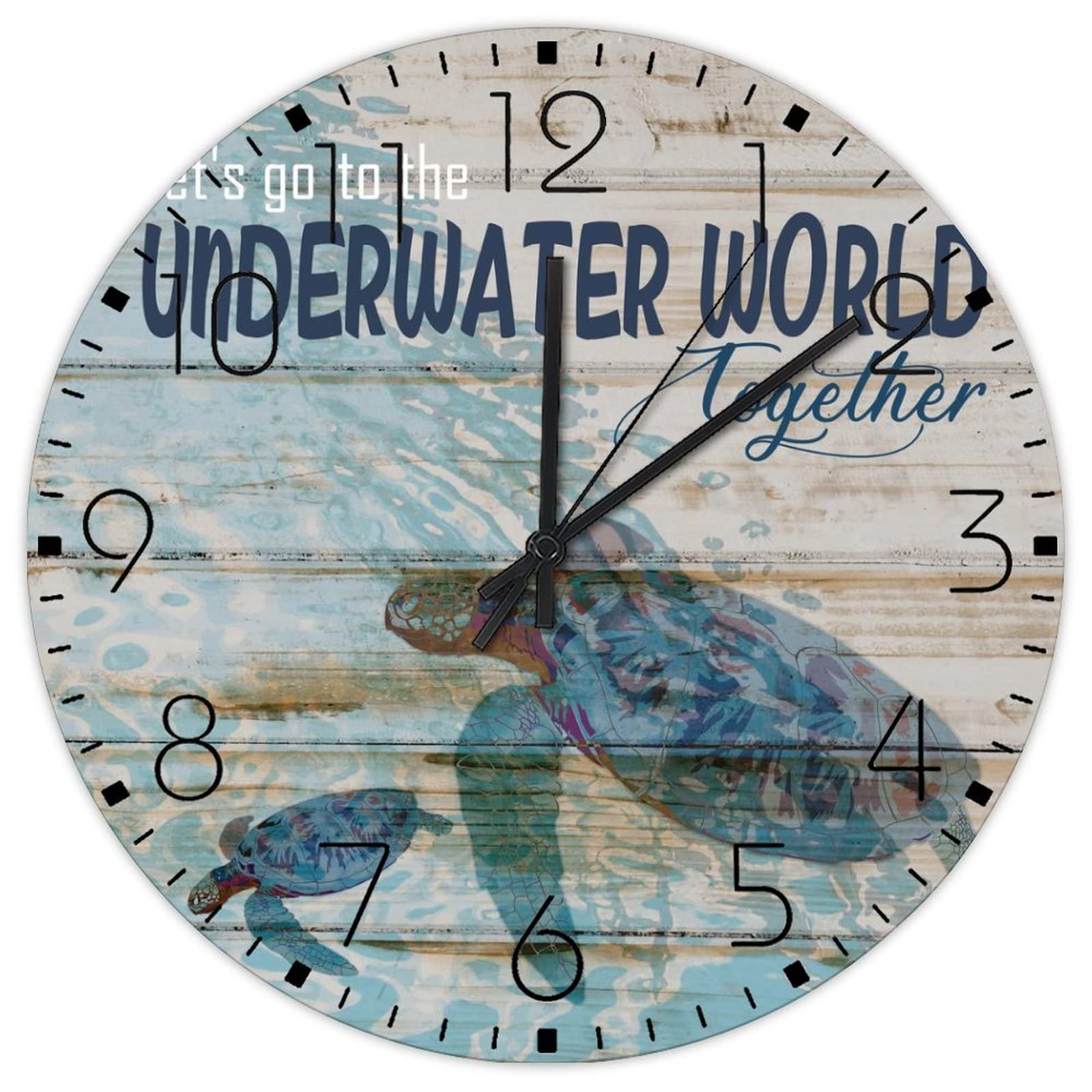 Horloge de cuisine en bois bord de mer pour salon et cheminée