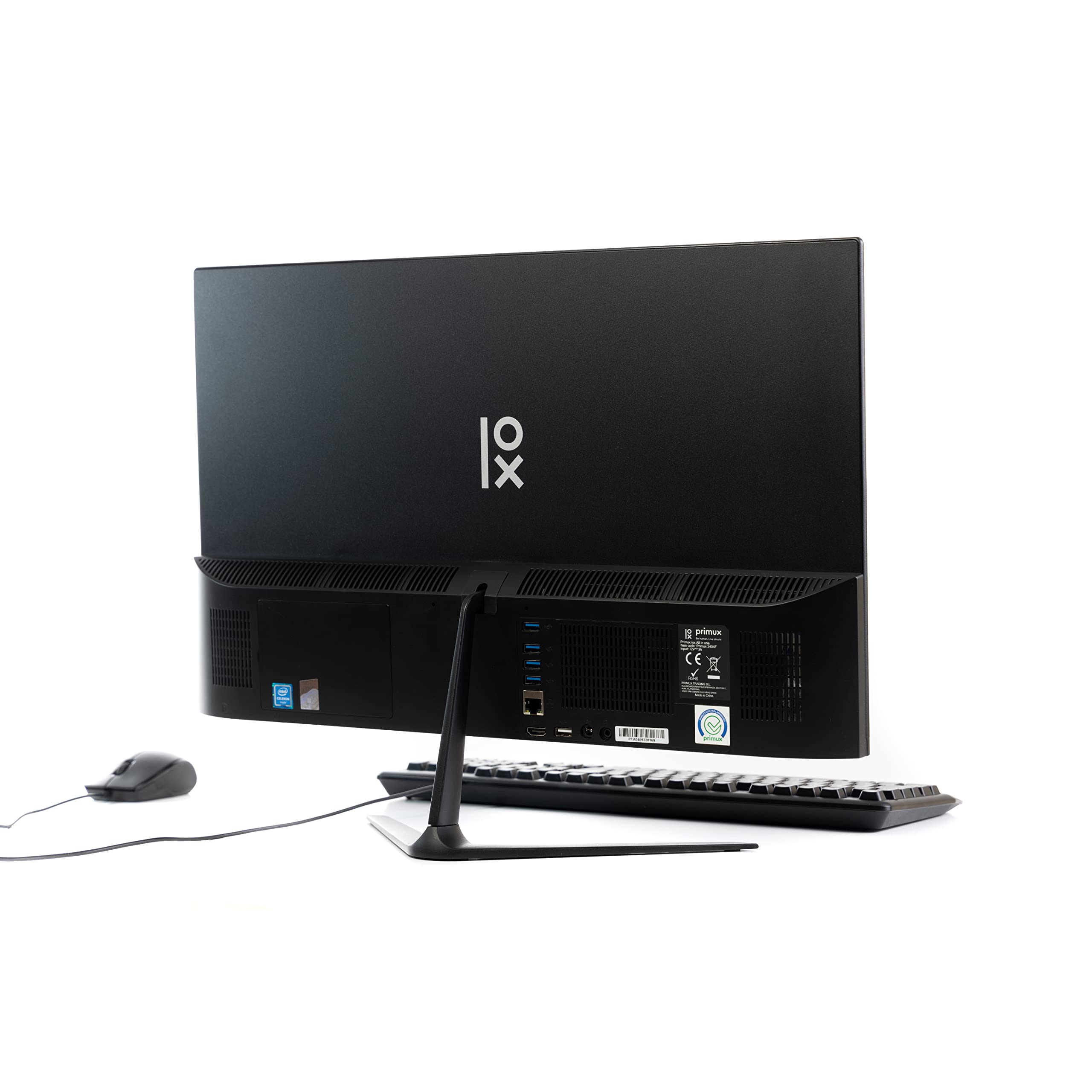 Primux Ordenador All in One Todo en Uno Iox 2404F | 23.8 Pulgadas | Intel Celeron N4020 | 4GB RAM | 128GB SSD ampliables | WiFi AC | Windows 11 Pro | Incluye Teclado y ratón