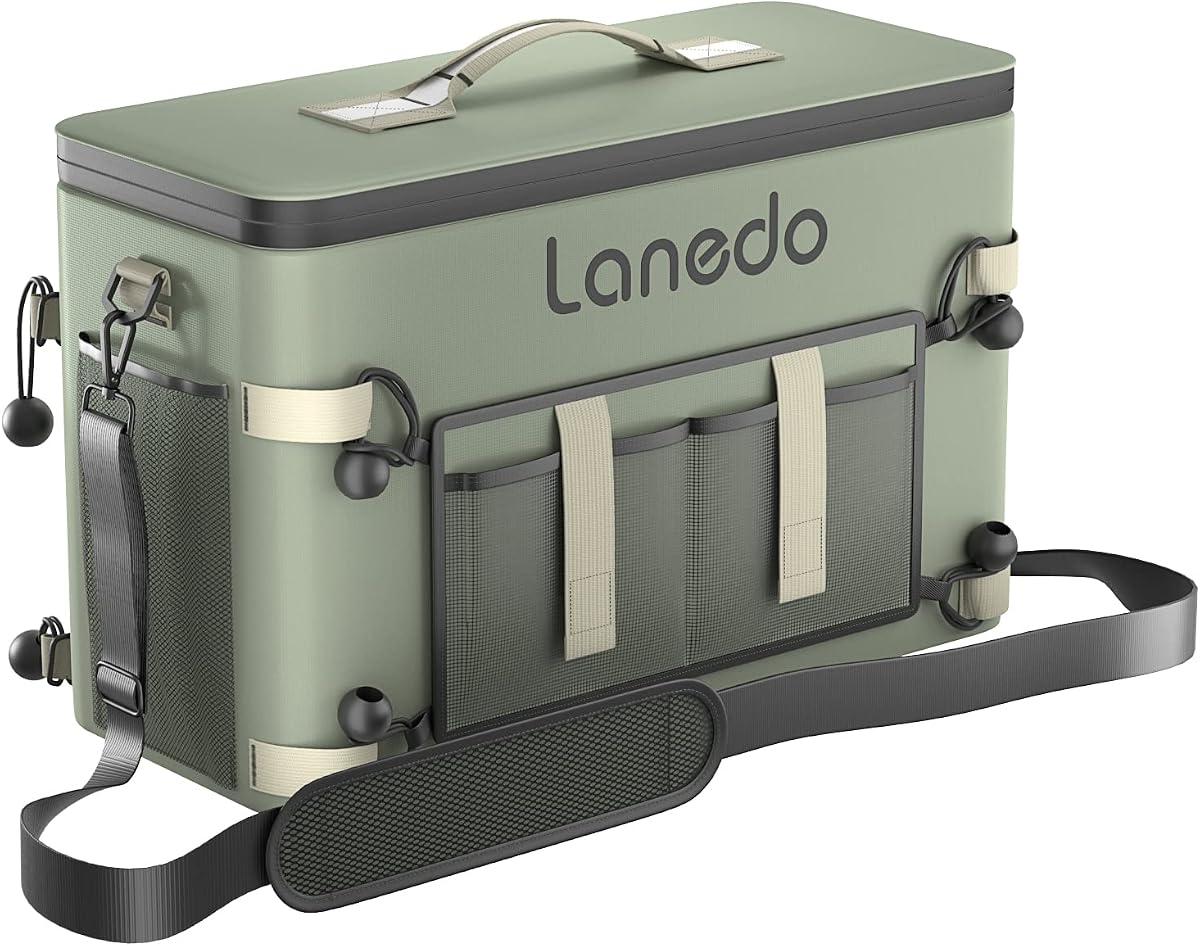 Bolsa refrigeradora de lados suaves, cofre de hielo aislado plegable de 34 latas, refrigerador grande a prueba de fugas para acampar y viajar para kayak y playa