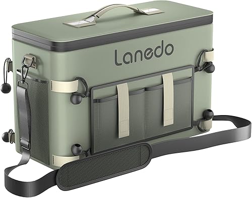 Lanedo 34-Can Soft-Sided Cooler - Collapsible, Leak-Proof, Use as a Beach Cooler, Soft Ice Bag, Ice Chest, or Travel Cooler for Food Shopping,