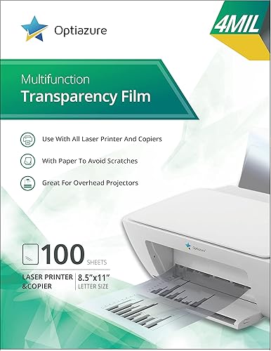 Miniatura 2 de Película de transparencia, película de proyector para impresora láser y copiadora, tamaño carta, 100 hojas, suministros de oficina y escuela