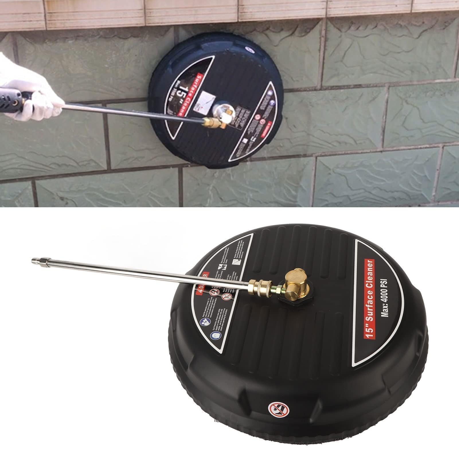 Limpiador de Superficies de 15 Pulgadas Lavadora a Presi¨®n Lavadora a Presi¨®n Limpiador de Superficies Accesorio Lavadora El¨¦ctrica Accesorio para Superficies Verticales y