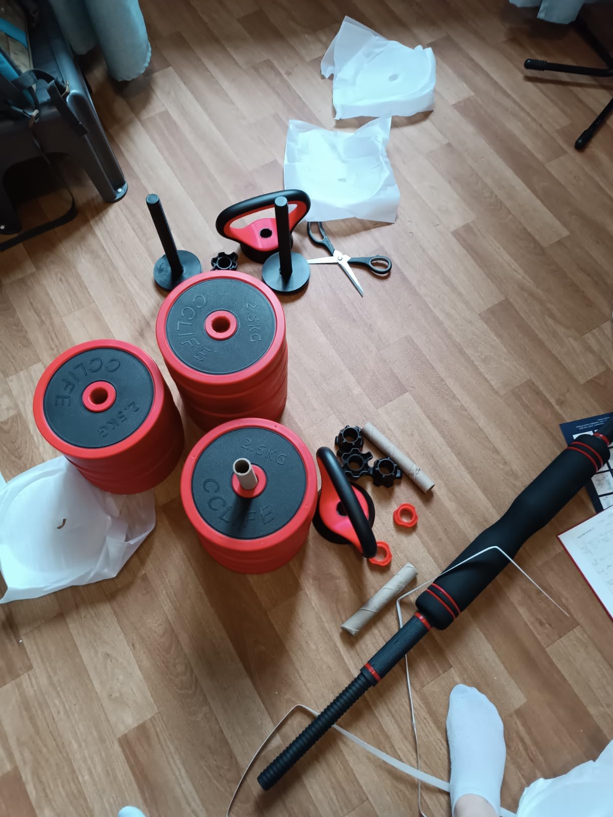 Haltères Réglables CCLIFE ZERRO 20-40KG - Set Musculation Maison Avec Kettlebell - Poignée Mousse Confortable