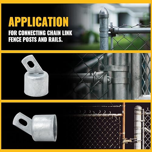 Miniatura 8 de VIVIDA Extremo superior del riel de 1-58" para valla de enlace de cadena, tapa de extremo de riel para tubo de diámetro exterior de 1-58", acero