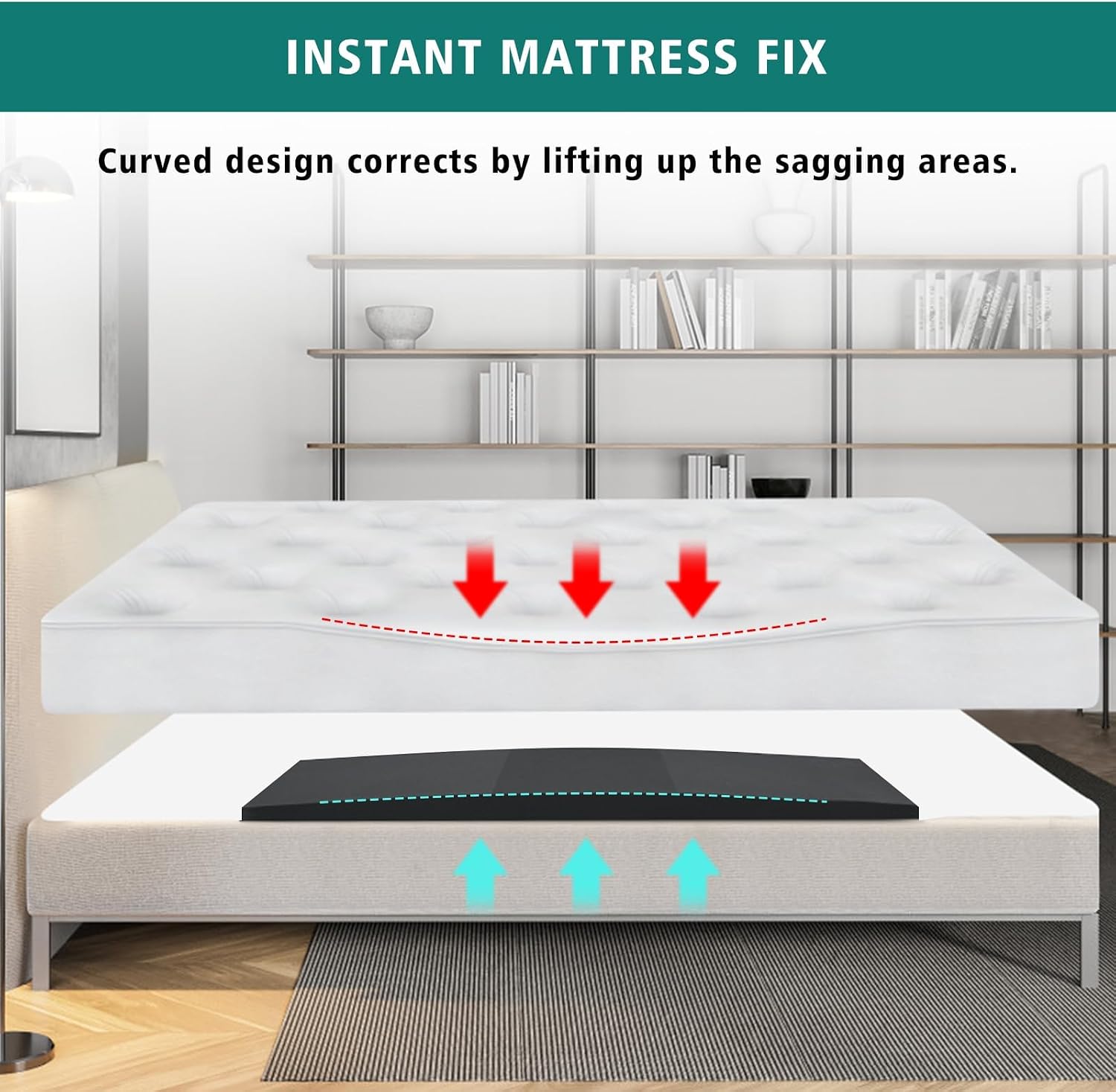 Sagging Mattress Support Fix Sinking Beds High Density Foam Insert Pad for Sagging Bed Repair and Extends Life 60 x 25 x 2 Inches