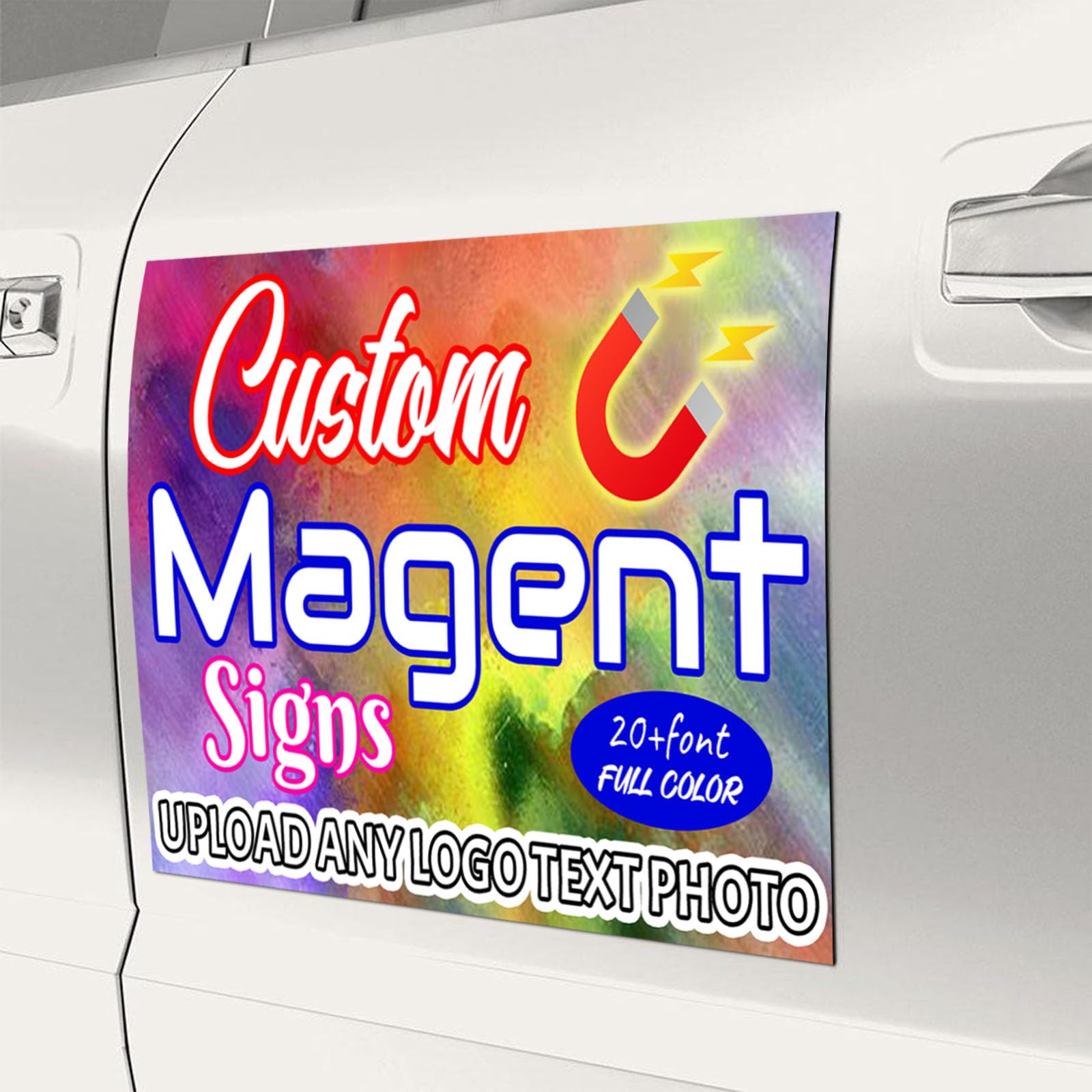Magneti Personalizzati per Auto - Adesivo Magnetico Personalizzato - Targhe Magnetiche per Auto Personalizzate con Stampa a Colori - per Frigorifero Veicolo Lavagna Bianca e pubblicità