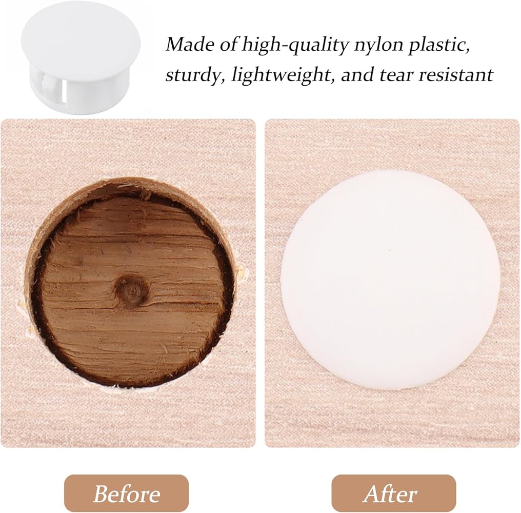 JCUGSBS 150 Pezzi 7 Misure Tappi Per Fori In Plastica,3/16,1/4,3/8,1/2,4 /5,1,1.18,Tappi Copriforo Tappi Copriforo Tappi Armadio Copriforo Per Cucina Armadio Mobilia (Nero&Bianco