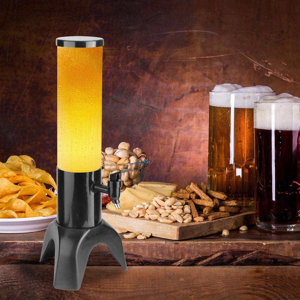 Torre de cerveza, dispensador de cerveza, dispensador de bebidas, dispensador de torre de cerveza, transparente 1.5L para bar de fiesta