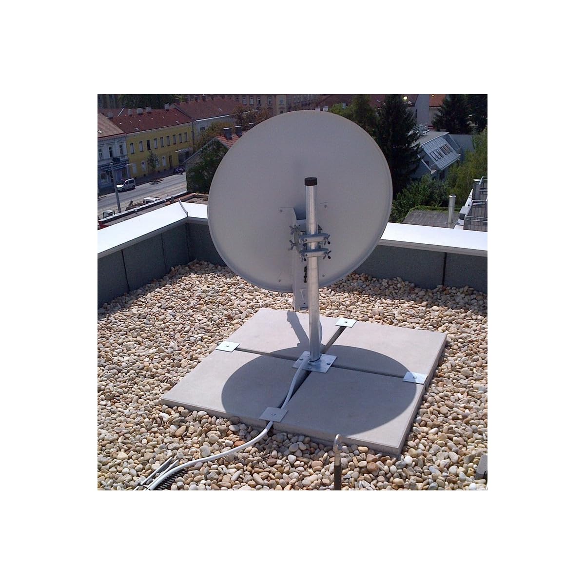 IRON 5 Support Balcon/Terrasse pour Parabole satellite - Haute Stabilité - Roof Palette pour Dalles 50 x 50 cm