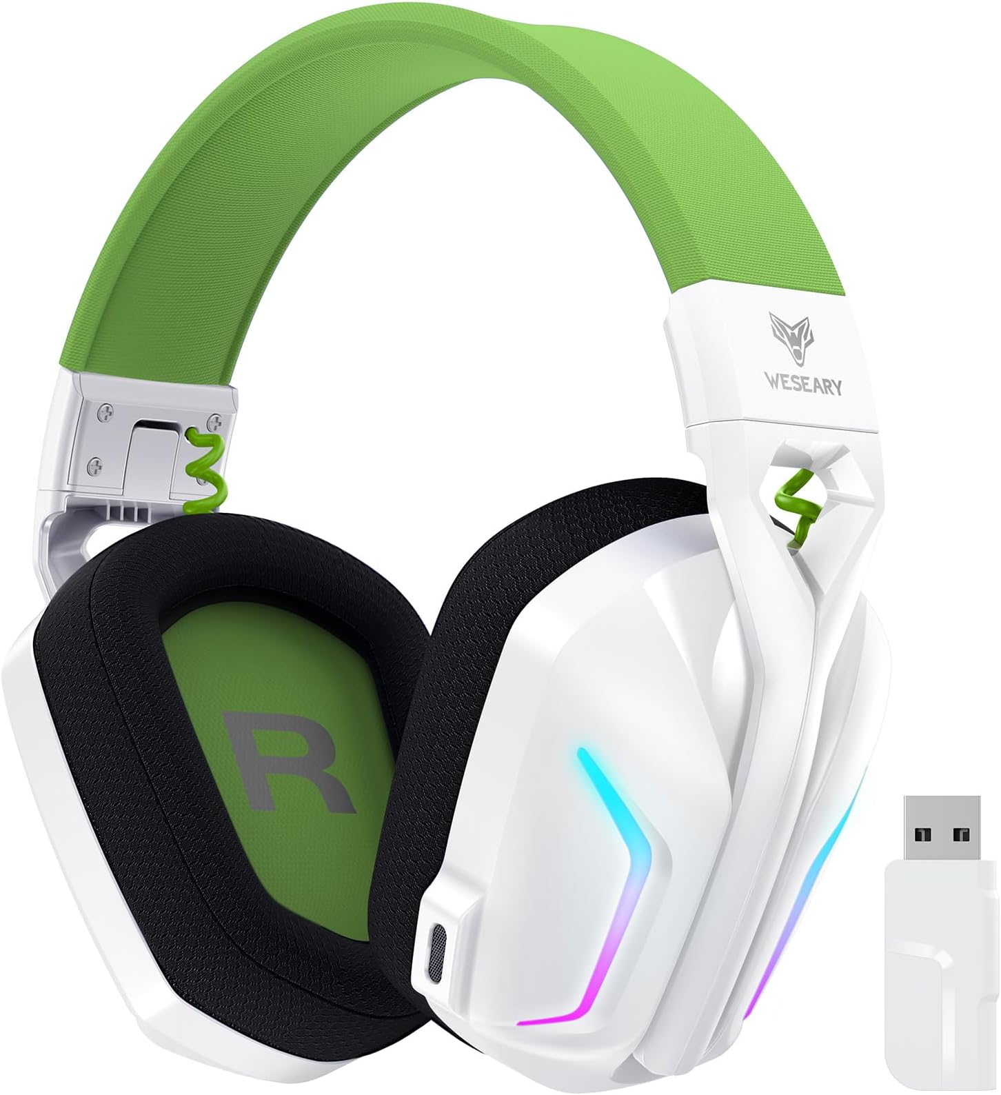 WESEARY Wireless Gaming Headsets for PS5, PS4, PC, Switch, Mac, 2.4GHz Bluetooth Gaming Headphones with 7.1 Surround Sound, Wireless Headset with Microphone, 50mm Drivers