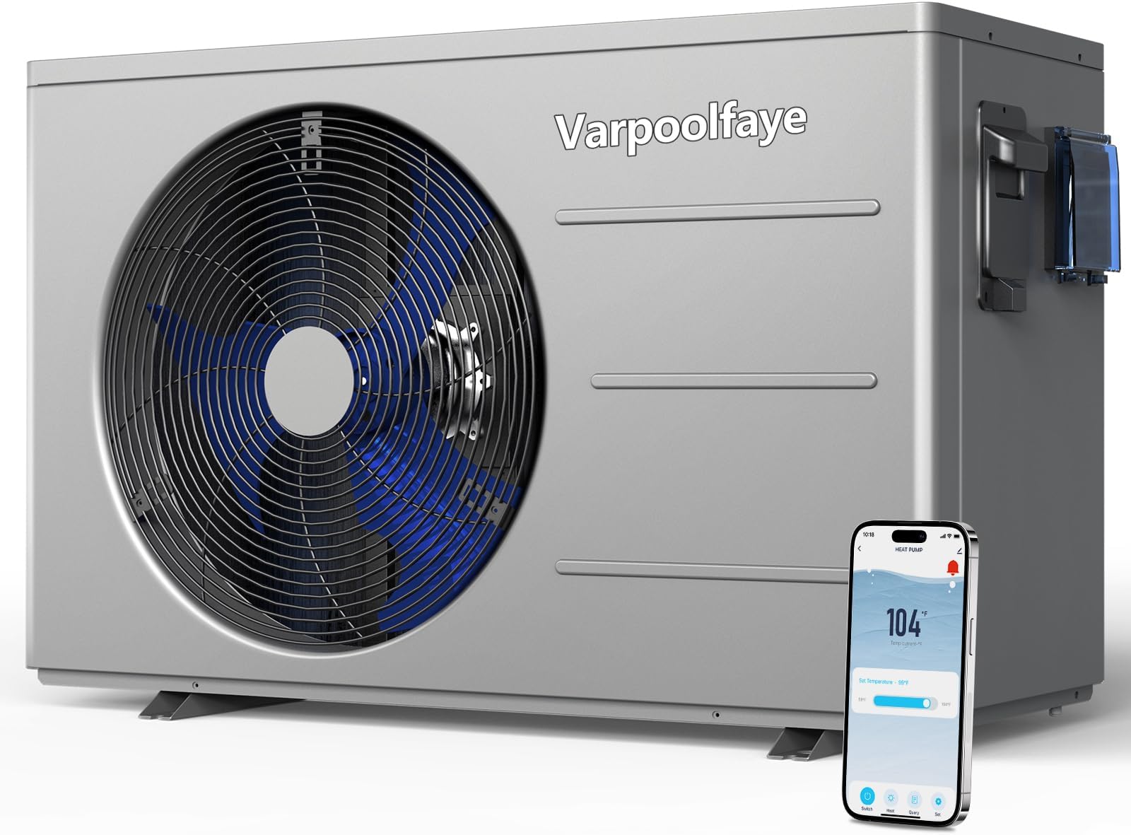 40000 BTU Swimming Pool Heat Pump, 12,000 Gallon Electric Pool Heater Above and Inground Pool,WiFi App Control, Heating or Cooling Pool Heater 220V/60Hz