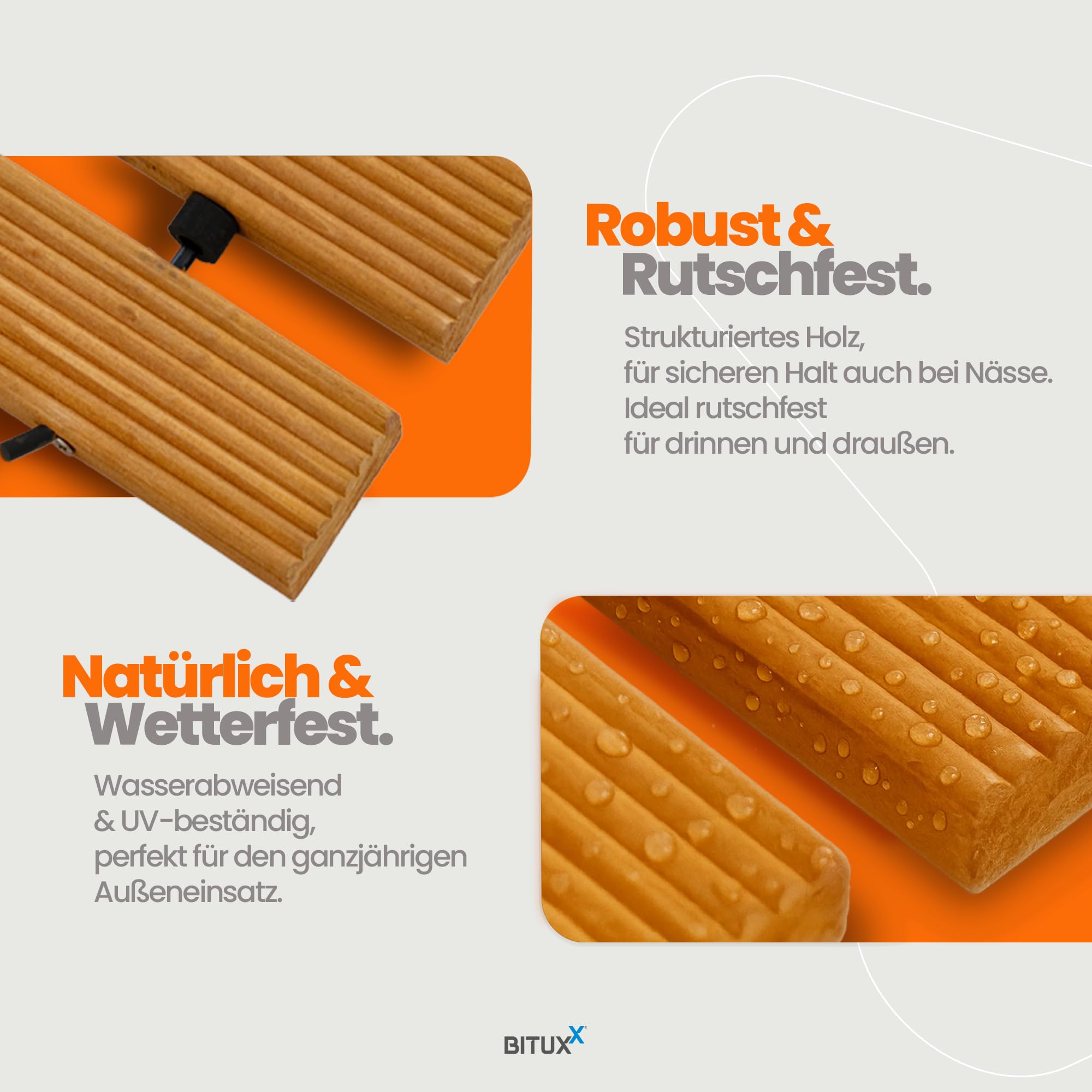 Bituxx Rollweg Holz Holzweg Gartenweg Gehweg Trittplatten Gartentritte Zedernholz ausrollbar 250x75cm