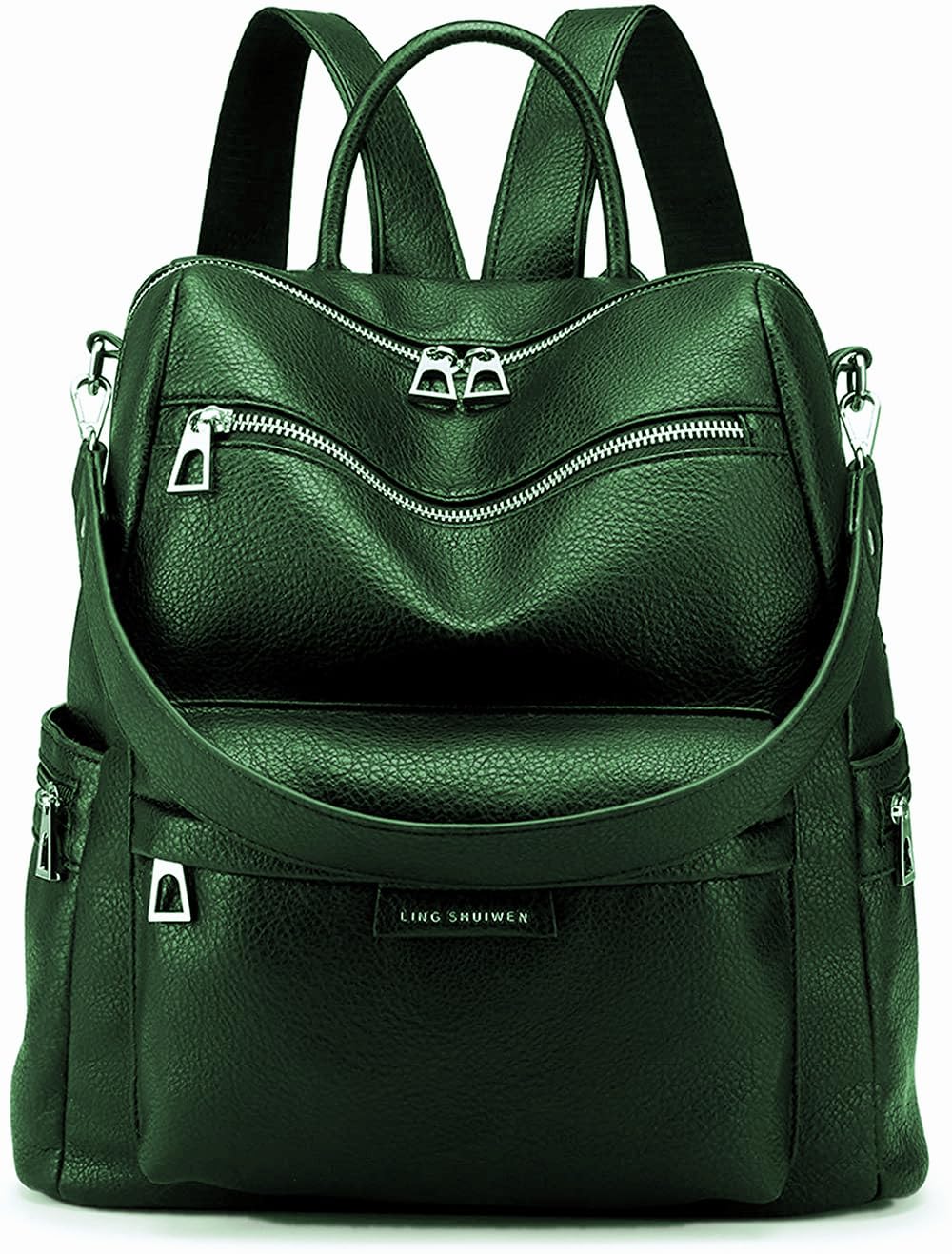 Stylish Grain Textured Convertable Bag PU Leather Lightweight backpack Crossbody Shoulder Bag, Portable Backpack With Inner Padded Pocket & Adjustable Strap-image-16