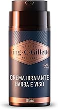 King C. Gillette CREMA IDRATANTE VISO E BARBA, Ammorbidisce La PELLE e La BARBA Incolta, Profumazione King C., Vitamina B, 100ml, per la CURA DELLA BARBA, Idea Regalo Uomo