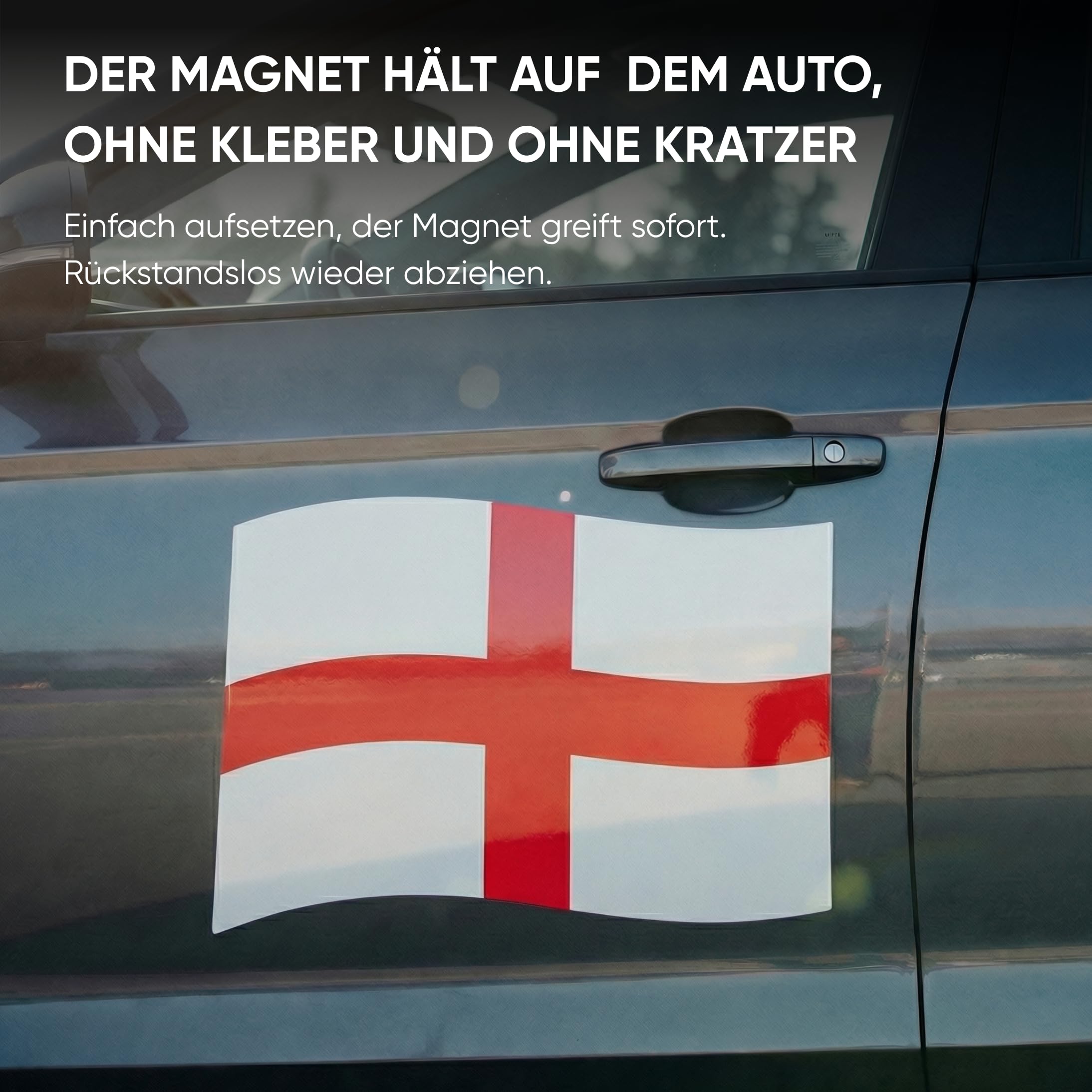 Sonia Originelli Fanset Fanartikel für das Auto Außenspiegelfahnenset Magnetfahnen für die Türen EM WM Fussball, Farbe: England