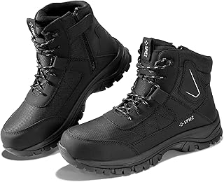 SPIEZ Botas de Seguridad Para Hombre - Zapatos de Seguridad Antideslizantes Antiestáticas Invierno Botas de Trabajo Hombre Impermeable Zapatos de Trabajo Negros EU 40-46