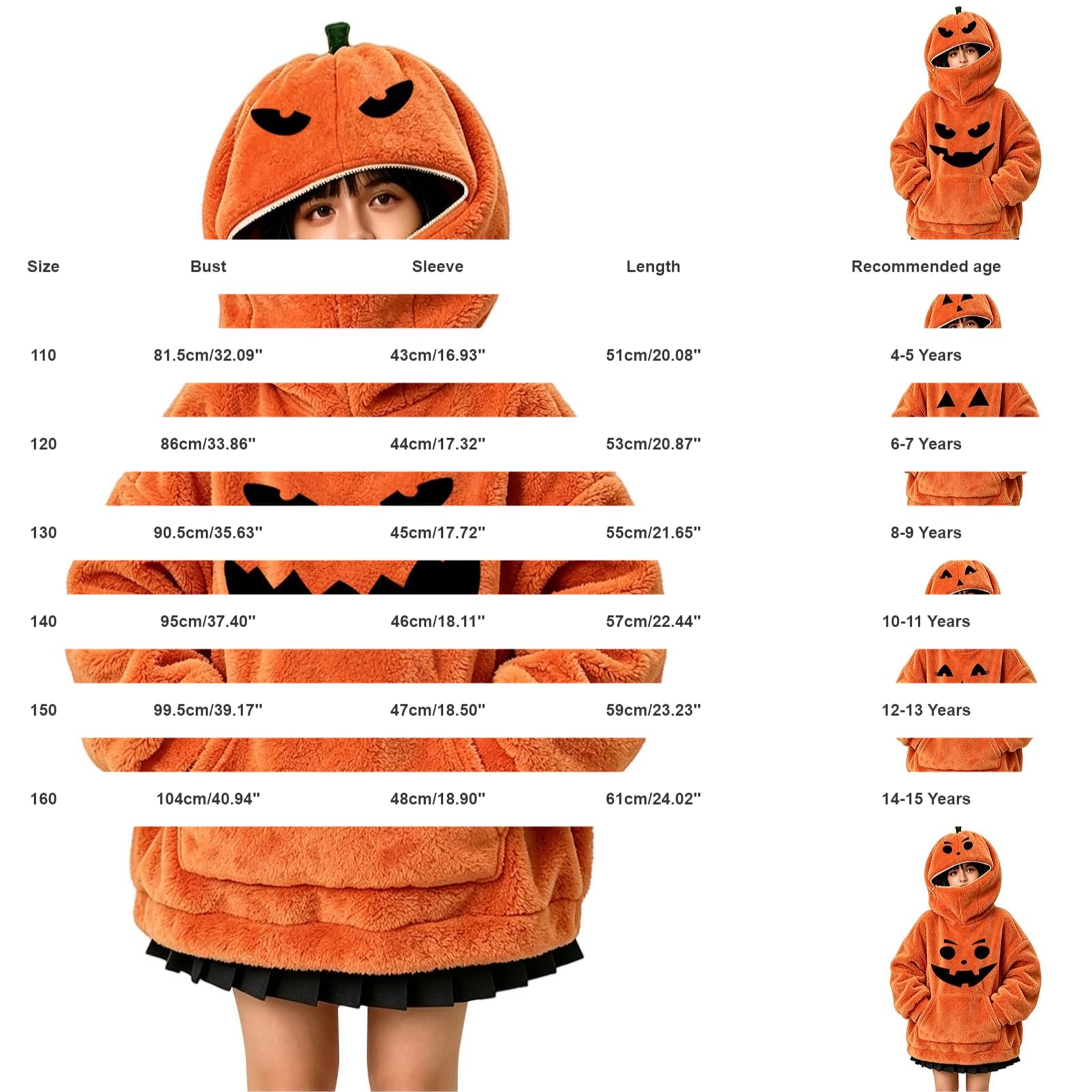 Sudadera con capucha para fiesta de Halloween para niñas