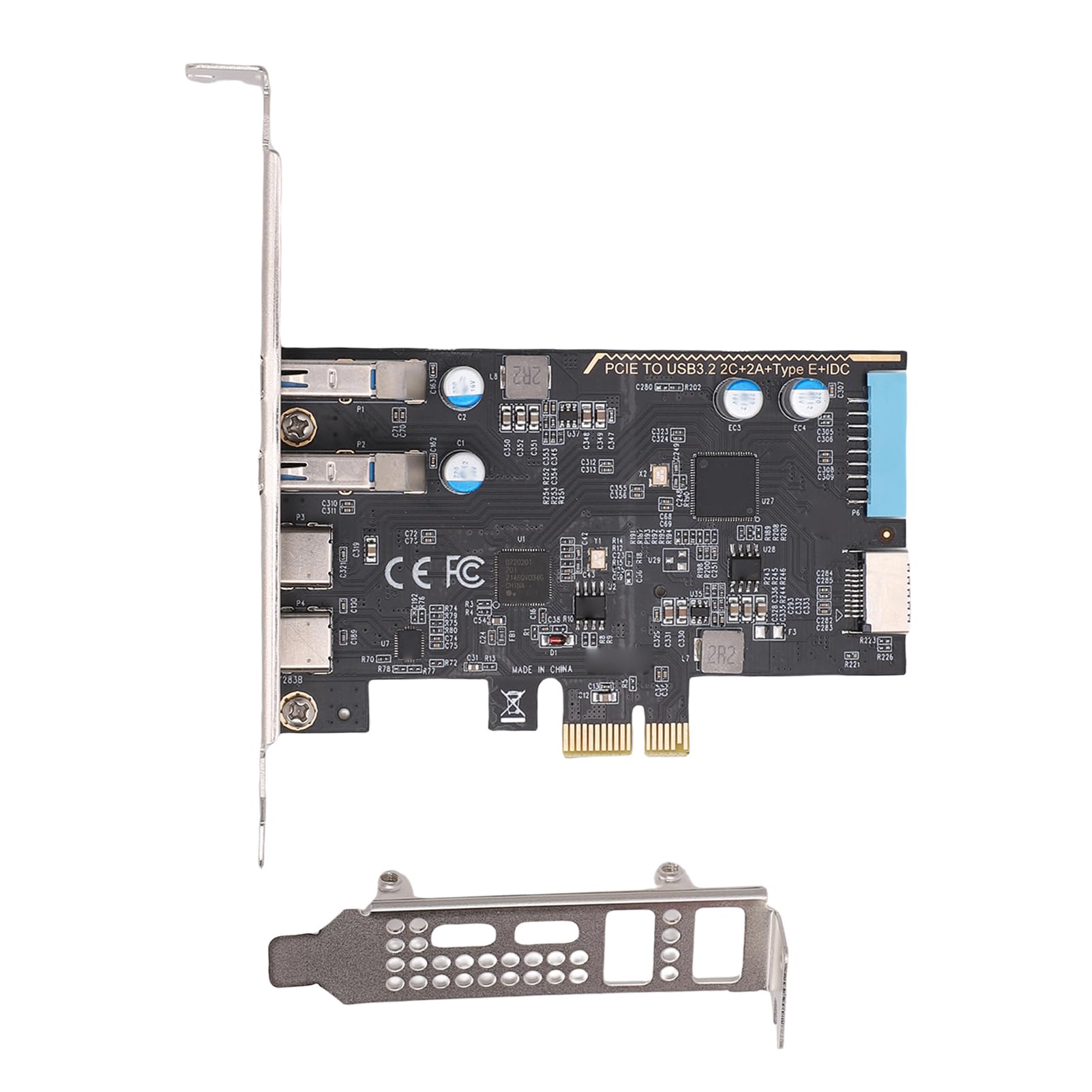 Fabater Adattatore per Trasferimento Dati Efficiente Scheda PCIe USB 3.2 Gen 1 per connettività PC Desktop 4 Porte