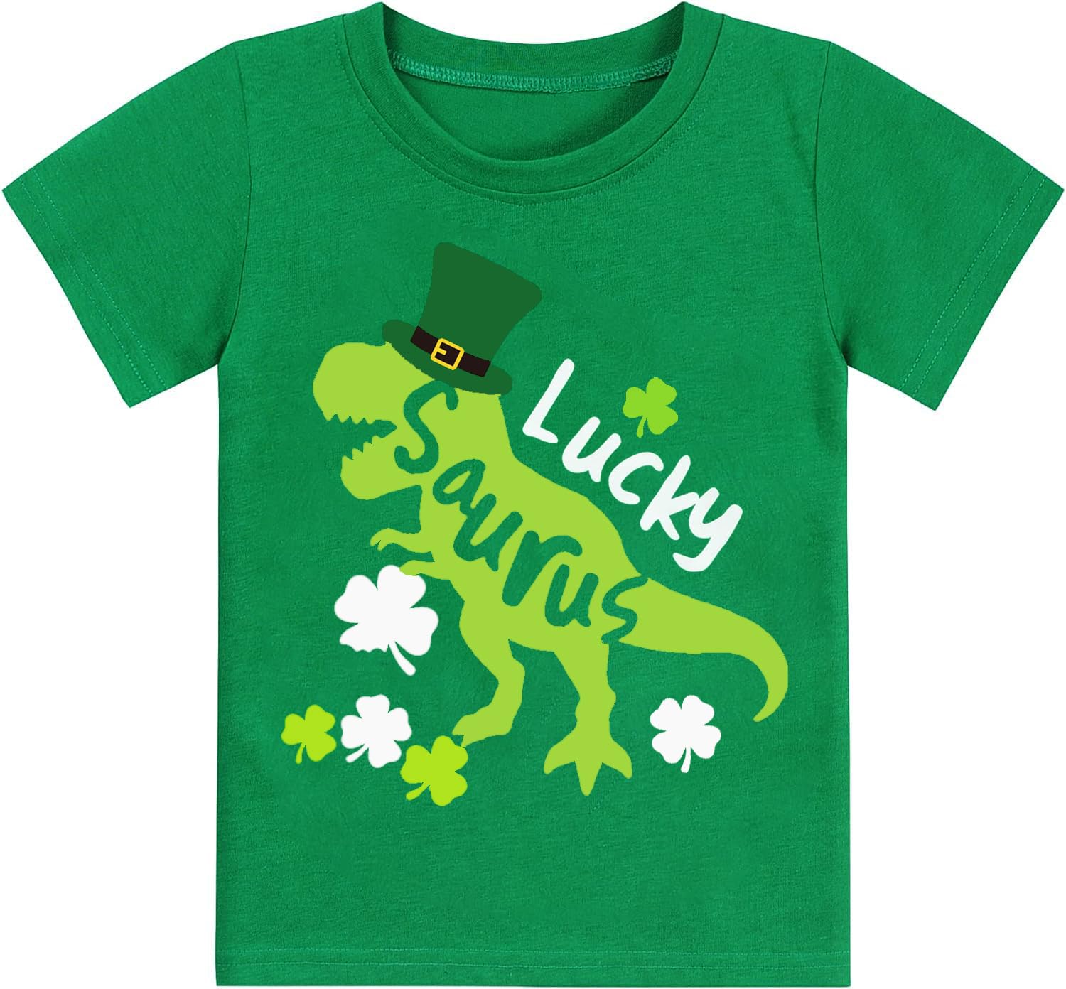 Toddler Boy Girl St Patrick's Day T-Shirt Lucky Clover Short Sleeve Shirts Kid Shamrock Irish Green Tee Tops