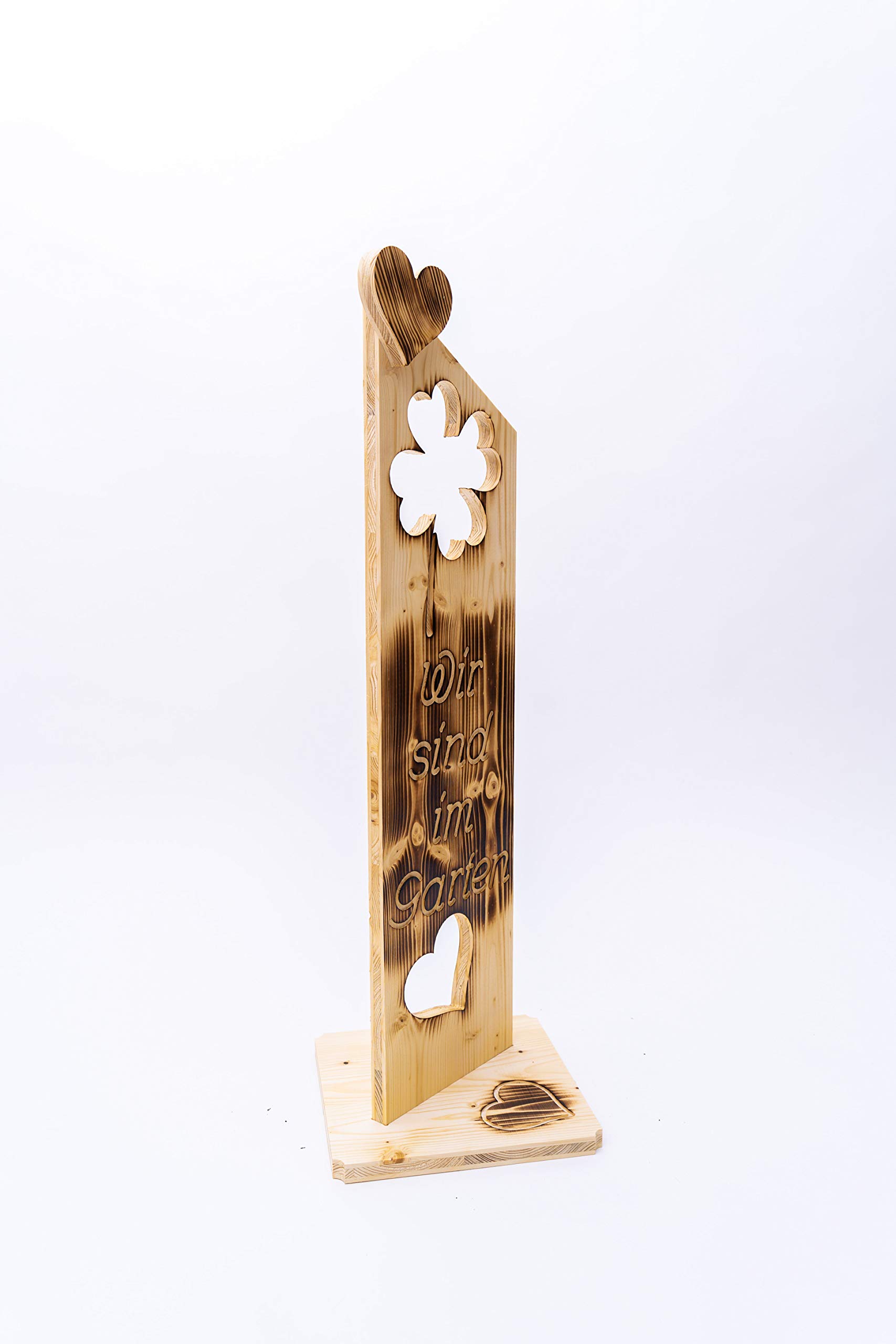 Deko Schild geflammt Herzlich Willkommen NR25 Wir sind im Garten Tür Stele Türschild