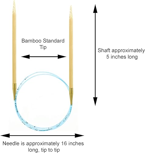 Miniatura 8 de addi Natura Bamboo - Aguja de tejer circular de 16 pulgadas (15.7 in) US 13 (0.354 in), ligera, cálida al tacto, puntas estándar, uniones suaves,