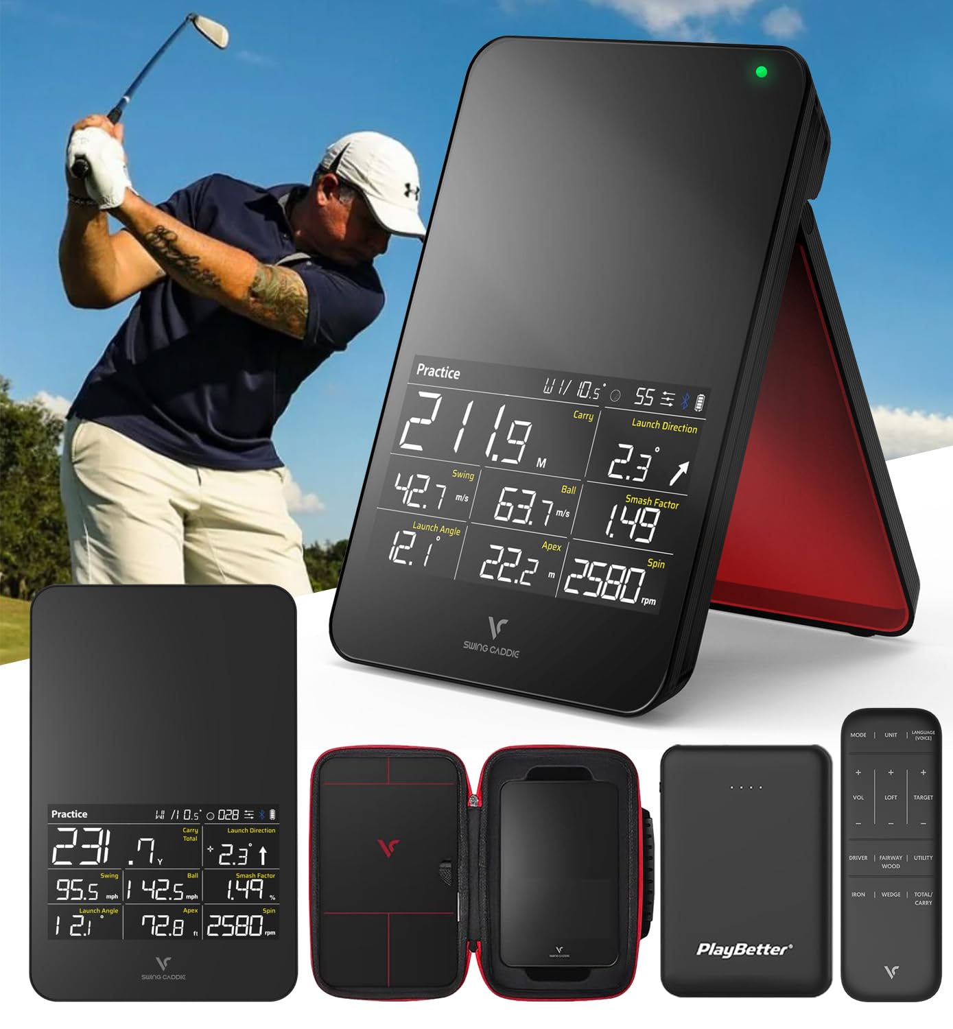 Amazon | PlayBetter Swing Caddie SC4 ゴルフローンチモニター +