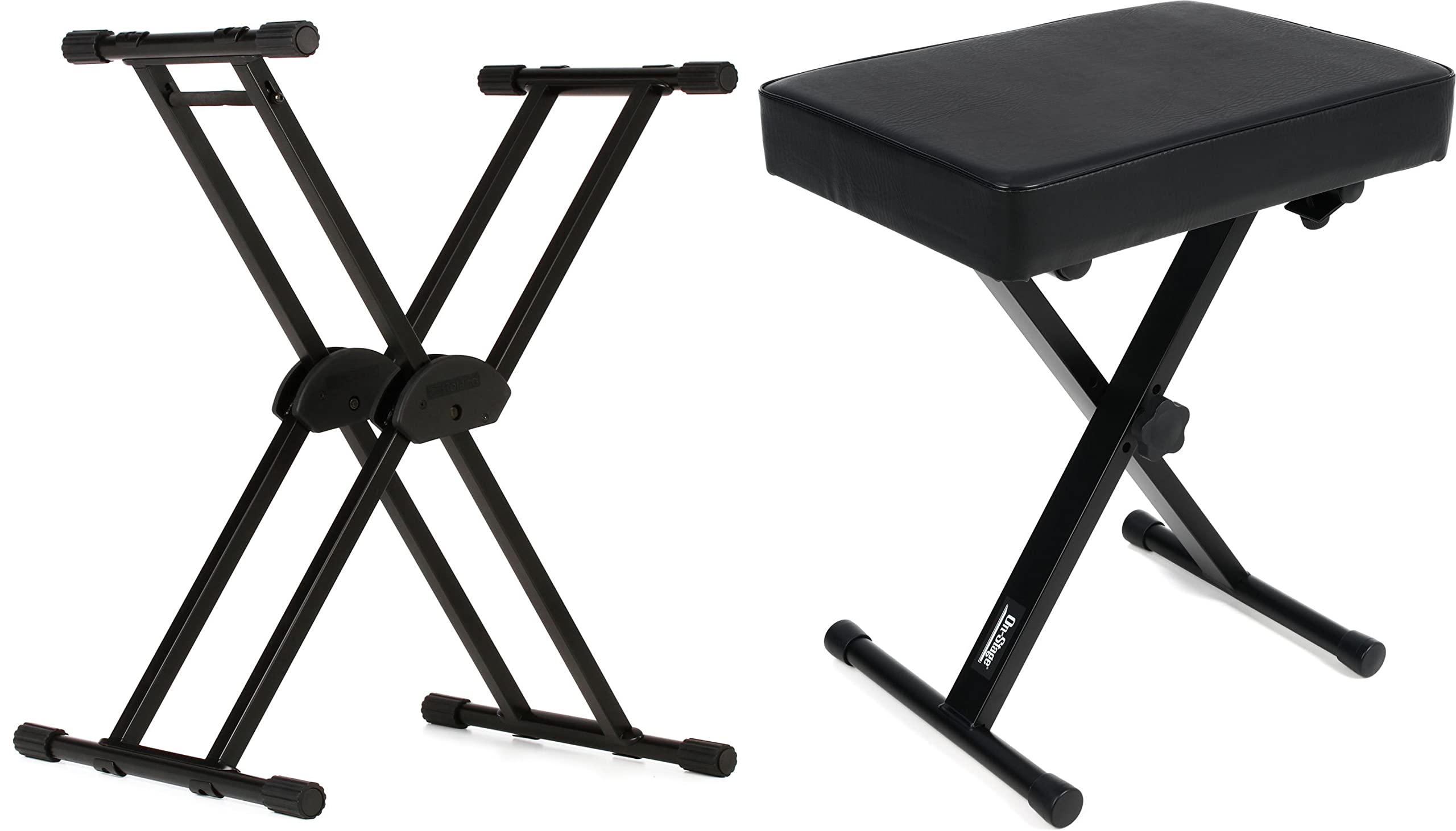 Roland KS-20X Heavy-duty Double-Braced X-Style Stand + On-Stage KT7800 Three-Position X-Style Bench Value Bundle