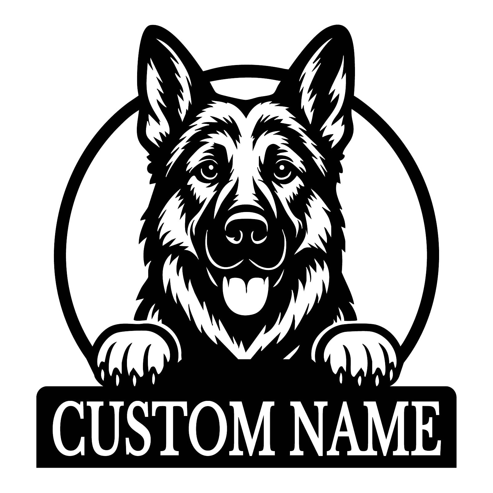 Personalized German Shepherd Metal Sign – Custom Dog Name Plaque for Home, Yard, Bar or Patio – Outdoor Wall Art Gift for German Shepherd Lovers (Style-3)