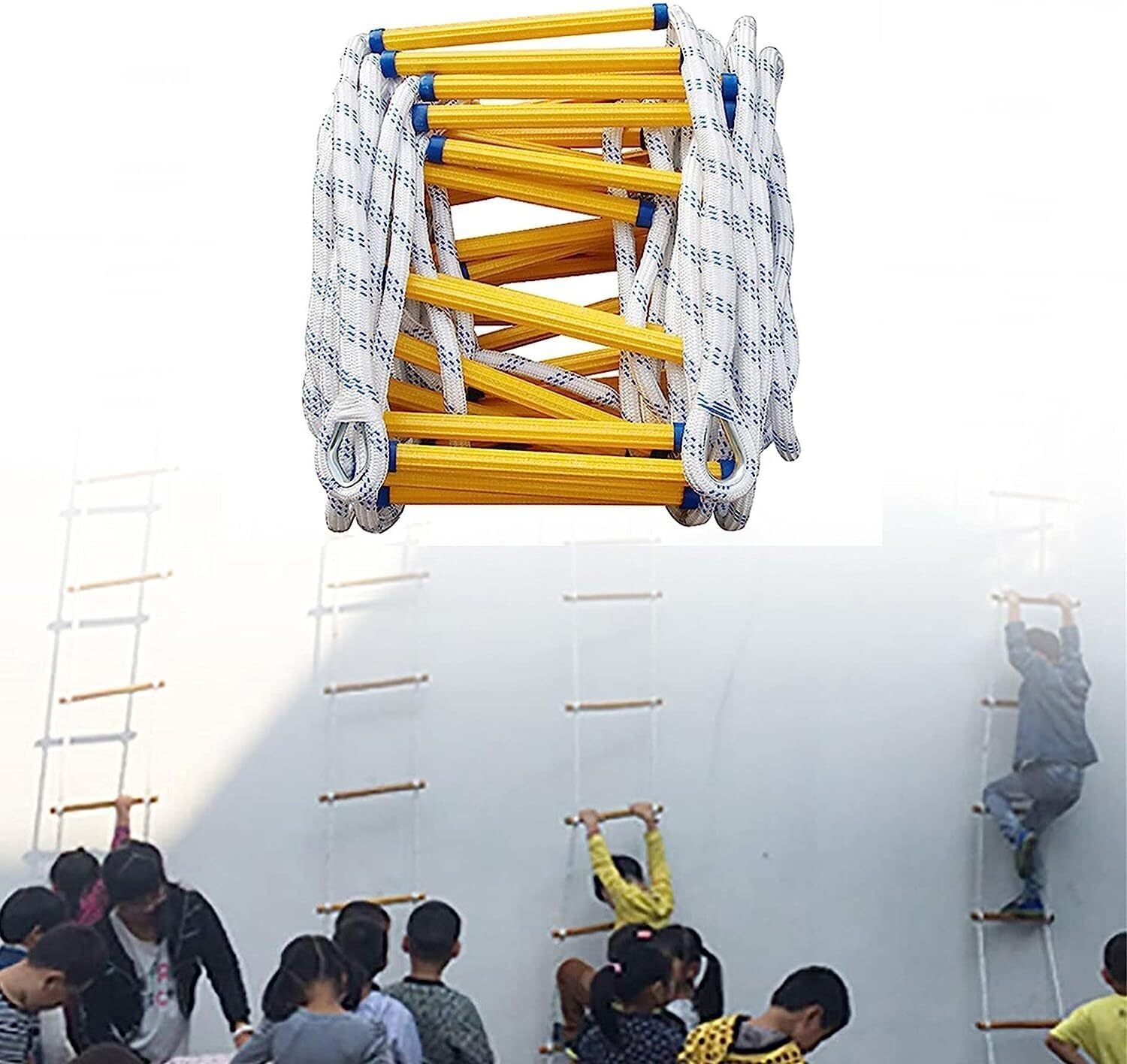 Rope Ladder Fire Escape, Portable Window, Evacuation Soft Life, Reusable For Roof And Tree House(12m/39.4ft)