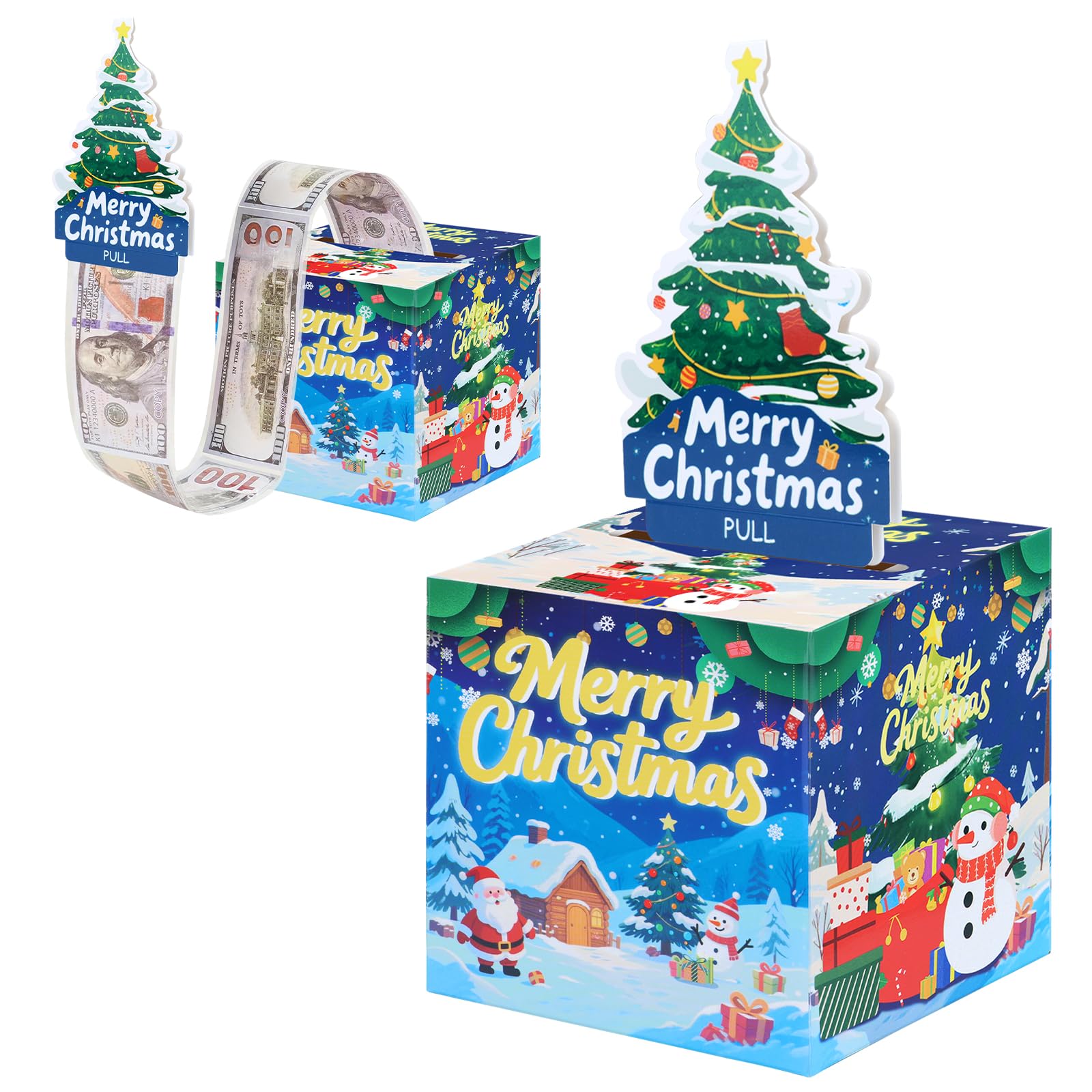 Fachoi Gift Tree Christmas Money Gift Box, Christmas Money Box Cash Gift Pull Pouch Funny Xmas Pull Cash Money Case Novelty Festival Cash Drawer For Xmas Surprise F4-Sdcqh (Gift Tree)