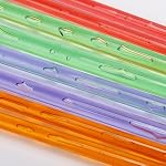 SWEEGICC 14 PCS 14"(35cm) 7sizes Coloris de bonbons en plastique simple pointé droit aiguilles de tricot