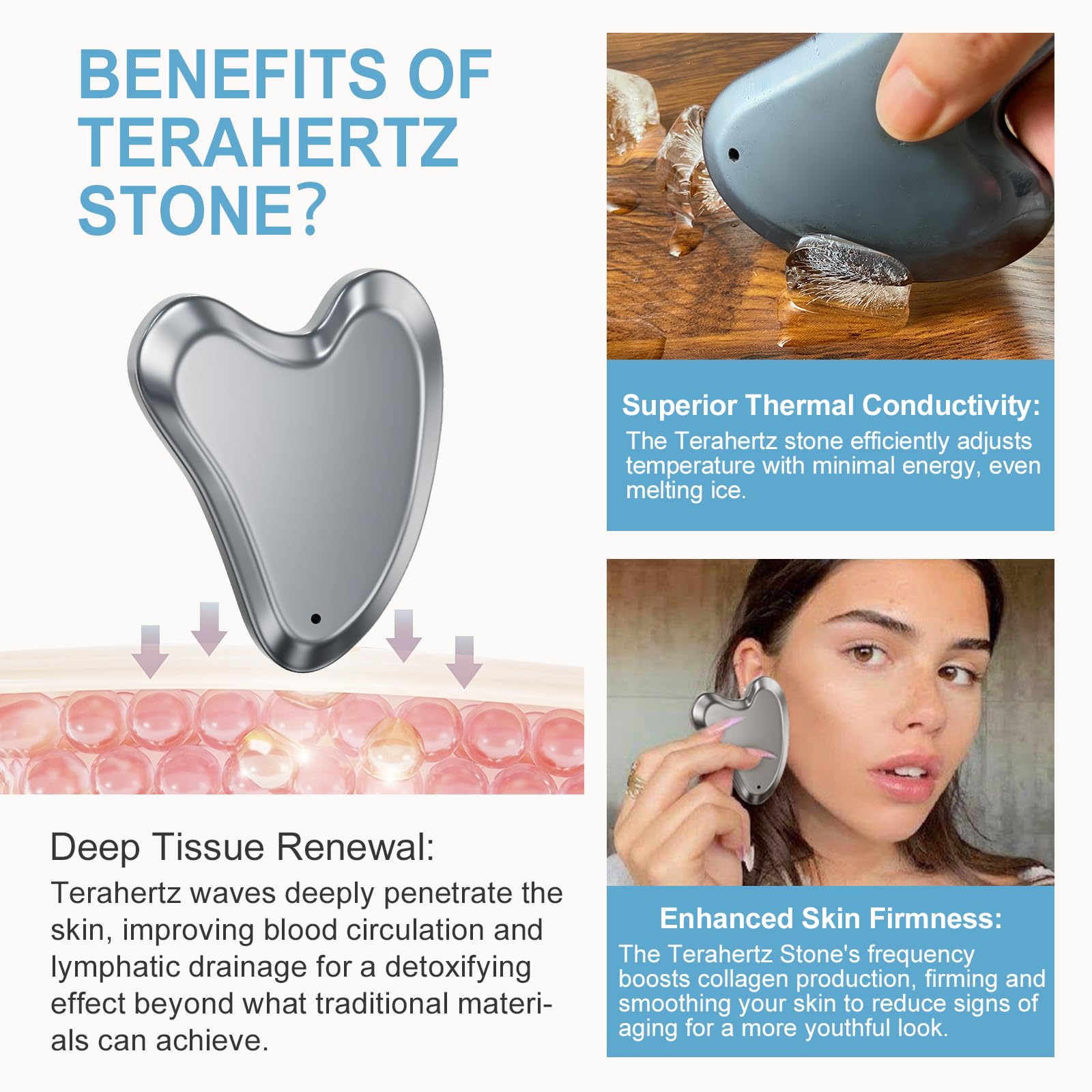 Terahertz Stone Gua Sha narzędzia do skrobania Gua Sha narzędzia do twarzy Guasha narzędzie do masażu drenażu limfatycznego twarzy