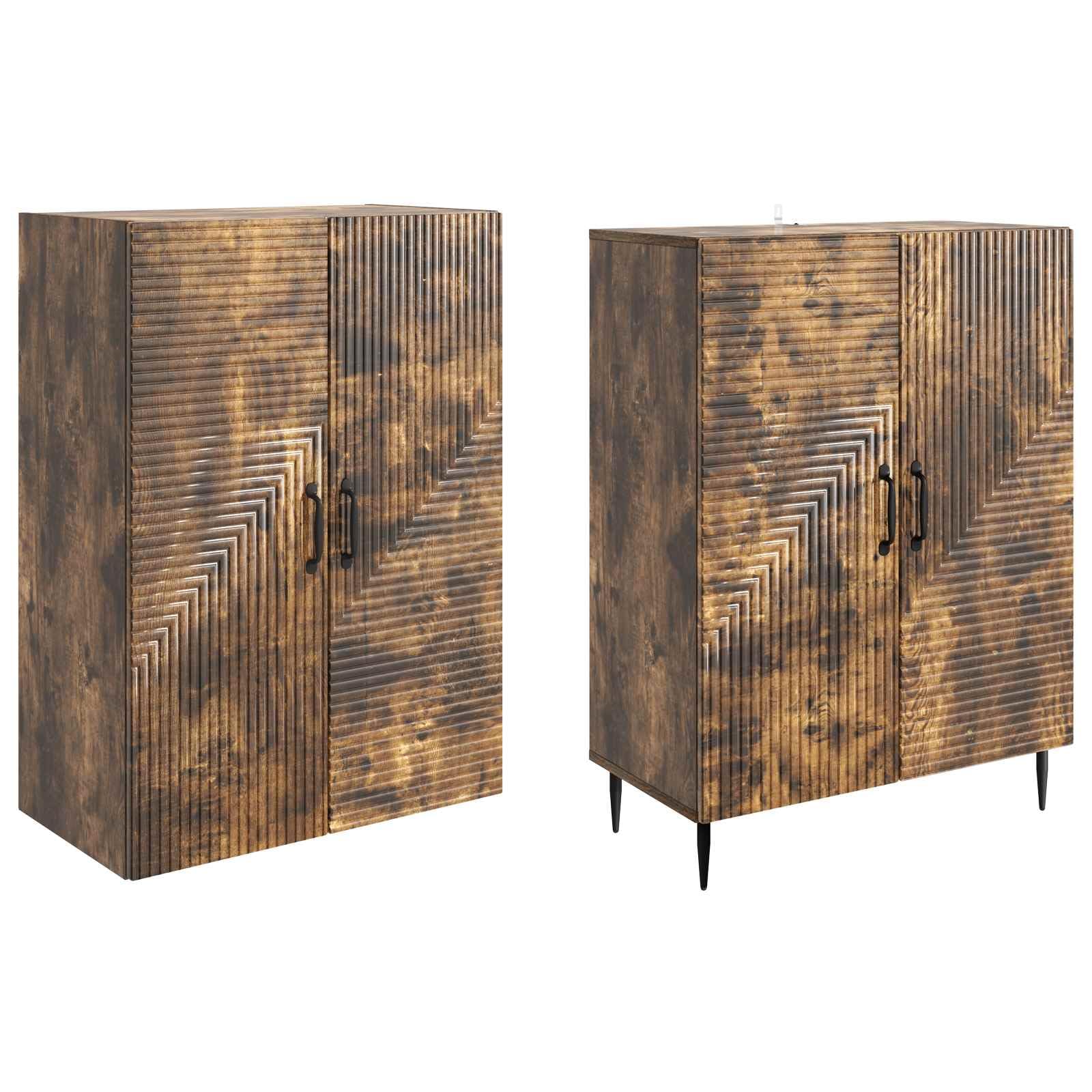 Mangloder Ensemble Meuble 2 pcs Bois d'ingénierie 66 x 34,5 x 89,5 cm mobilier Salon Bureau avec Rangement modulable Design Moderne intérieur extérieur
