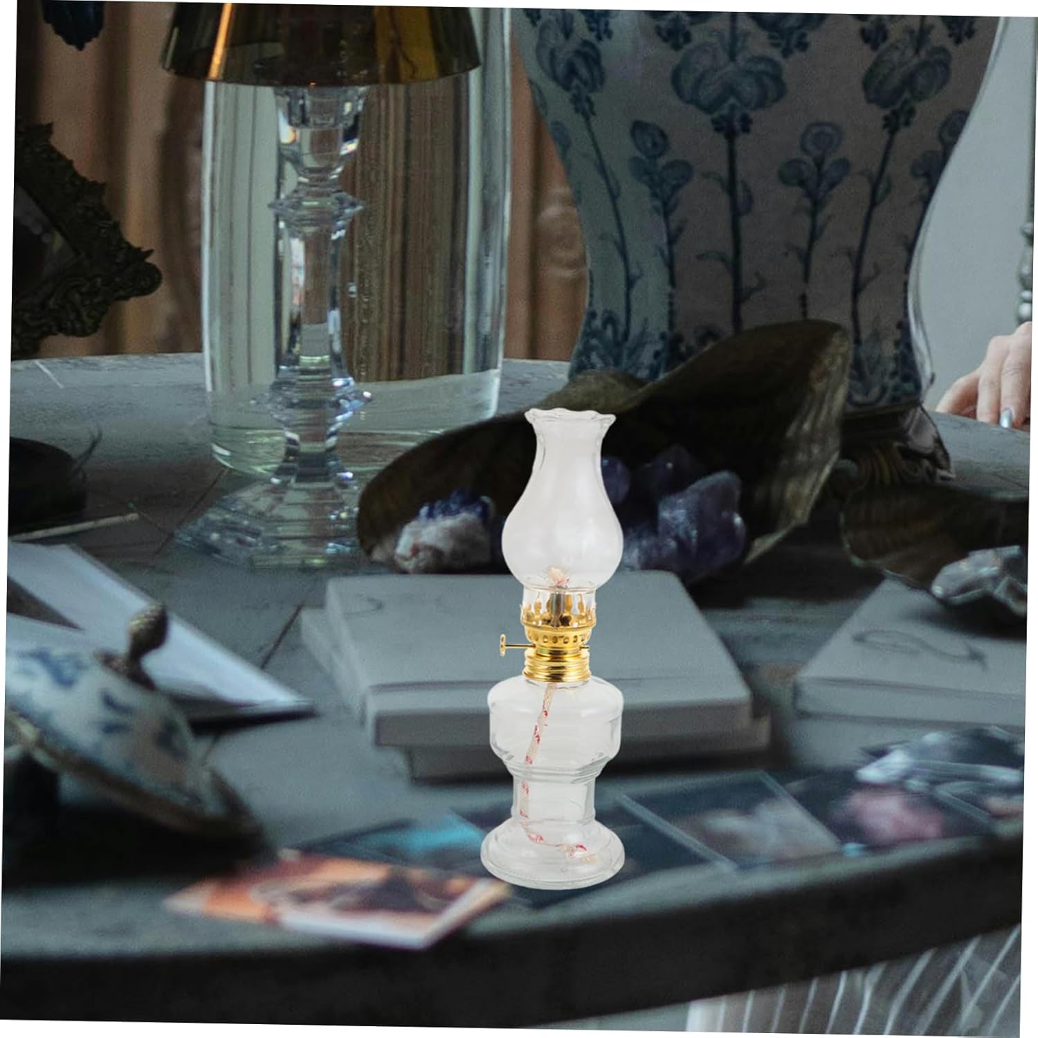 PRETYZOOM 2sets Retro Kerosene Lamp Set Vintage Style Oil Light for Outdoor Camping Family Emergency Lighting Includes Lanterns with High-Temperature Glass Cover