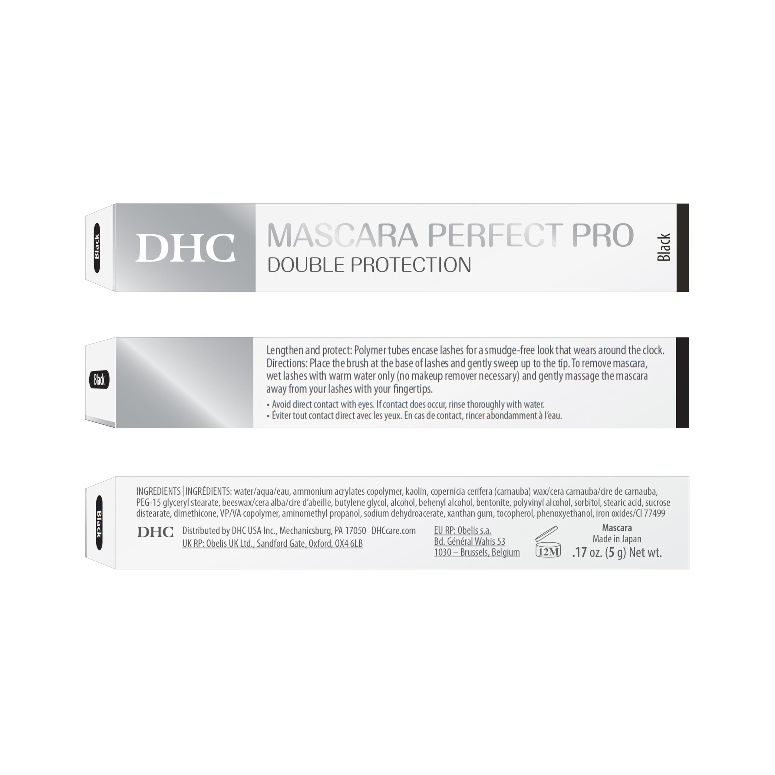 DHC - Mascara Perfect Pro doppia protezione, 5 g, confezione da 2