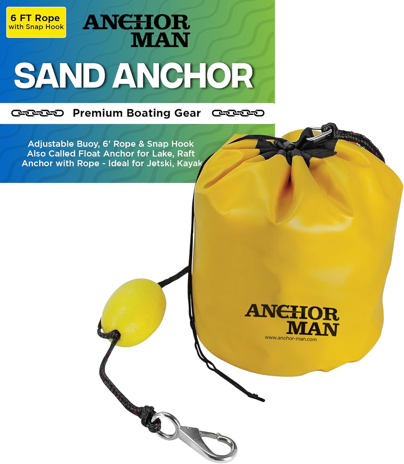 AnchorMan Jet Ski Anchor Kit, AllinOne PWC Sand Anchor