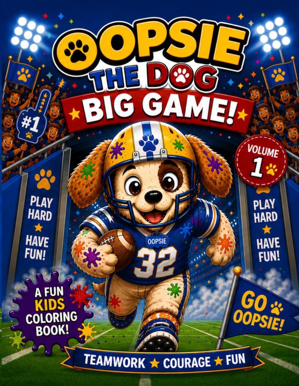 Oopsie the Dog: Big Game!: A Fun Football Coloring Book for Kids Ages 4-10 (Oopsie the Dog: Sports Adventures!)