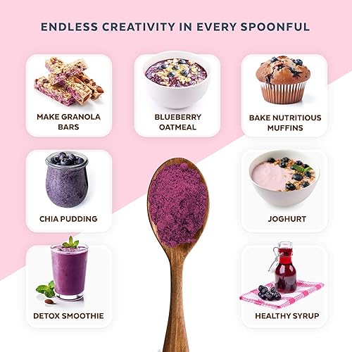 Miniatura 4 de Numami Wild Blueberry Powder Organic, USDA Certified, for Smoothies, Baking and Flavoring, Rich in Antioxidants, Organic Blueberries are Handpicked