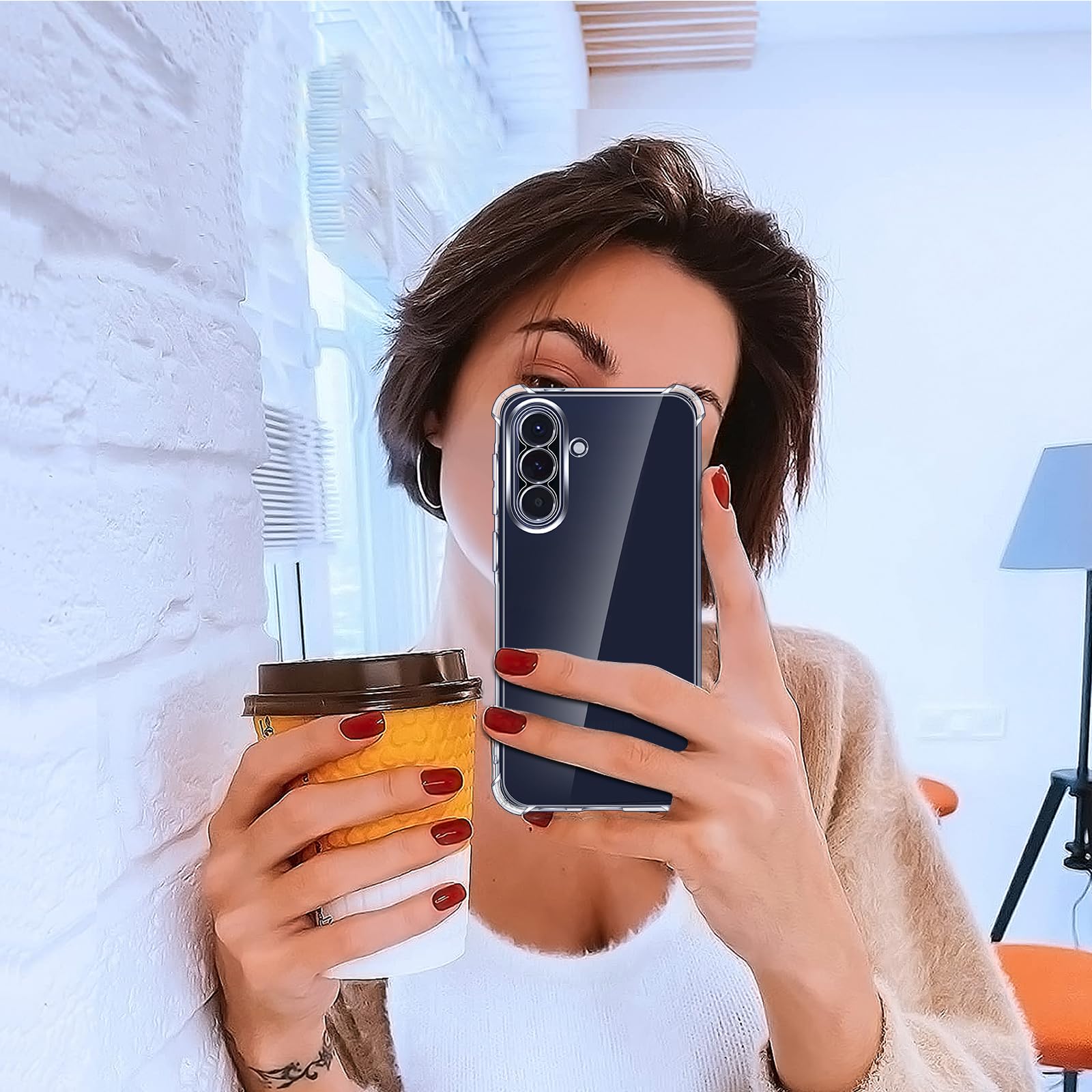ivoler Etui do Samsung Galaxy A37 5G z 2 sztukami ze szkła hartowanego, odporne na wstrząsy przezroczyste etui ochronne z poduszką narożną zderzak, miękki TPU silikonowy pokrowiec ochronny