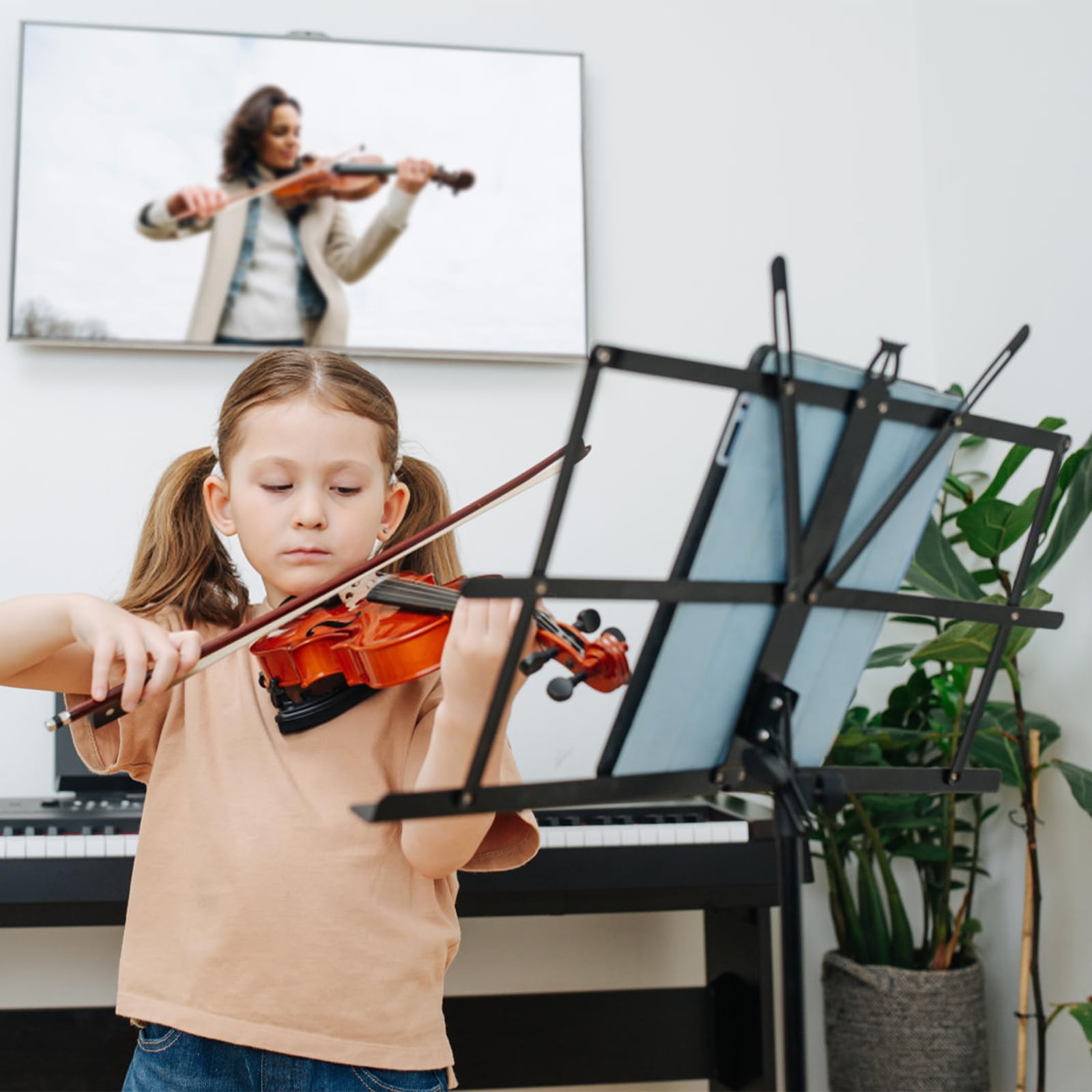 Pupitre Musique Pliable 2 en 1 -Support de Partitions Stable Double Utilisation - Hauteur Réglable - Avec Sac de Transport étanche - Pour Enfants et Adultes - Pupitre Partition avec Sac de Voyage
