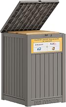 LHBcraft 49 Gallon Package Delivery Boxes for Outside, Outside Storage Box Waterproof with Sign, Lockable Storage Box, Large Double-Walled Resin Weatherproof Deck Box for Porch and Patio, Grey