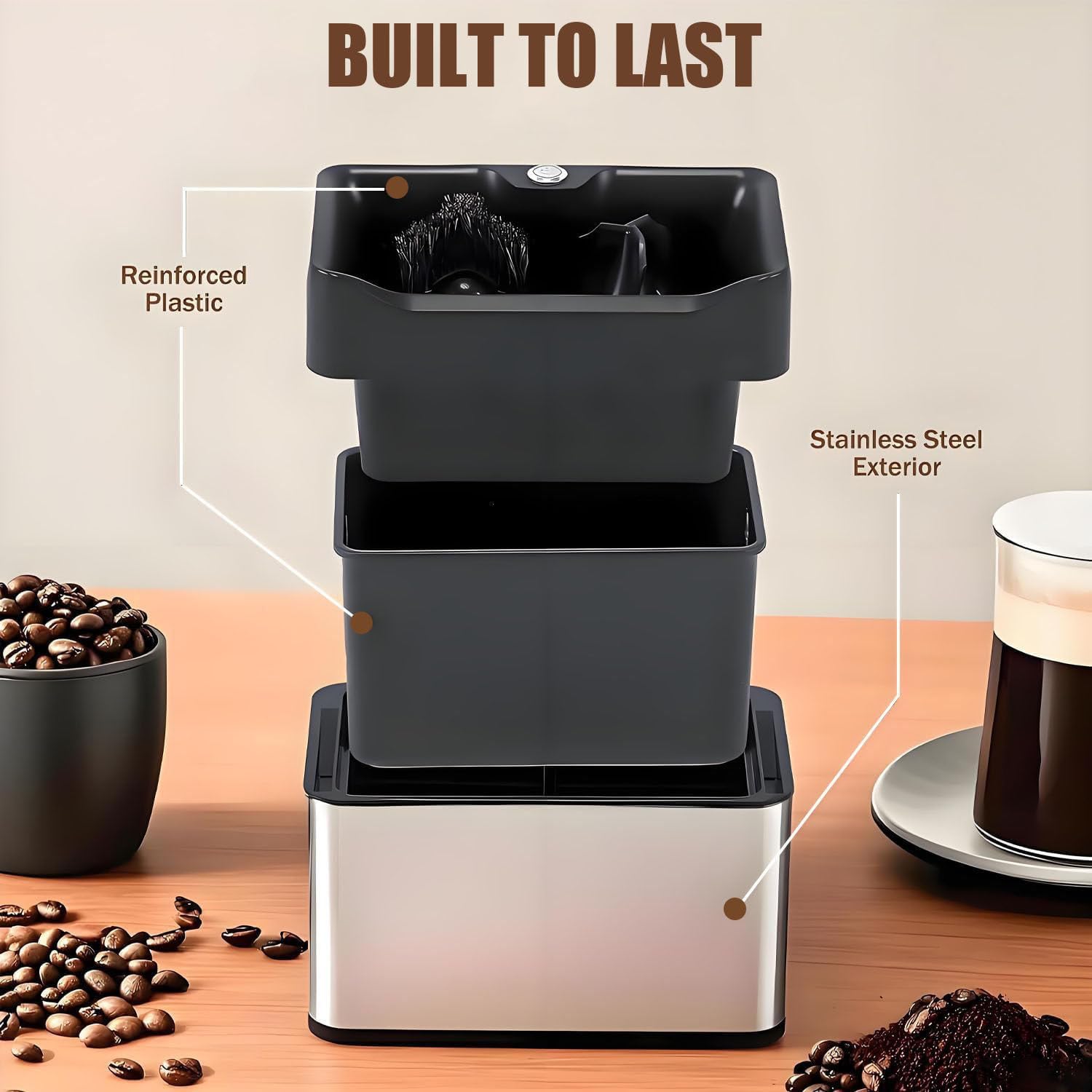 Limpiador Eléctrico de Portafiltros de Café, Limpieza Rápida en 3 Segundos, Diseño de Cabezal de Cepillo Doble, Adecuado para Cafeterías Domésticas o Comerciales Black