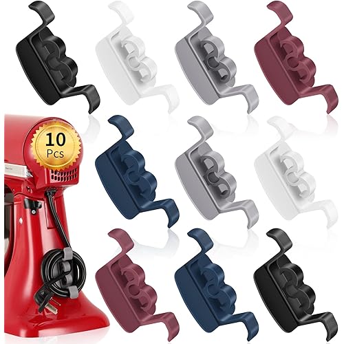 Cord Organizer for Appliances, 10 Pack Upgraded Cord Keeper, Appliance Cord Winder Cord Wrapper Cord Holder Organizer Stick On Mixer, Blender, Coffee-Maker, Toaster, Pressure-Cooker and Air-Fryer