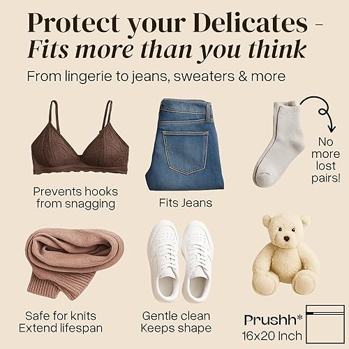 Miniatura 3 de 3 bolsas espaciosas de malla duradera (16 x 20 pulgadas) que protegen los delicados, malla fina para lavado y secado uniformes, cremallera de