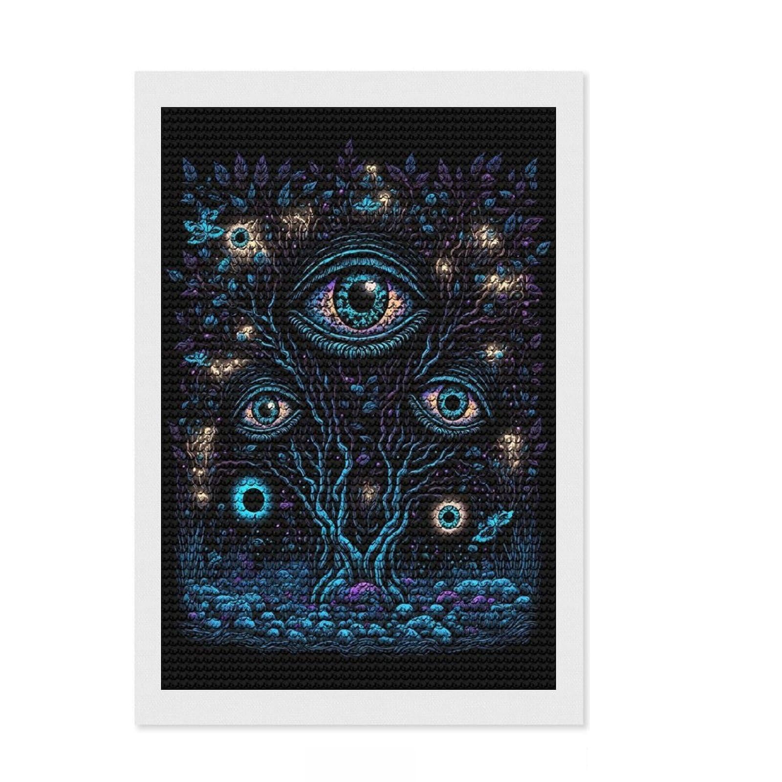 Junmoney The Watchers Diamond Painting Kit 8"x12", Gift Idea, Stress Relief Craft, DIY Craft, Farmhouse Decor, Vintage Style Decor