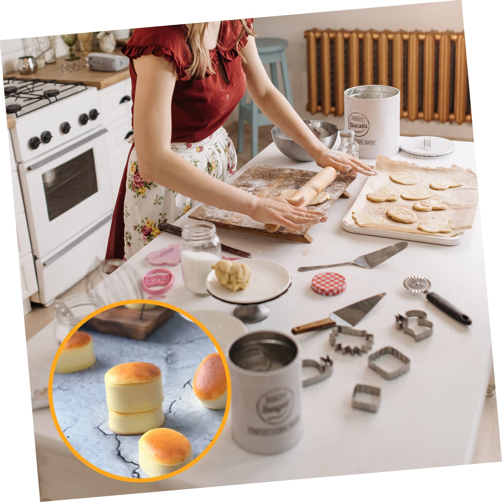 SOLUSTRE 1set Aluminium Alloy Baking for DIY Cake Making Creative Biscuit and Mousse Rings for Home and Professional Use Easy to Clean and Design 6pcs