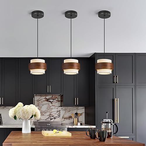 Miniatura 4 de JXJHHL - Lámpara colgante LED de piedra natural, luz colgante de piedra de cueva amarilla, lámpara vintage de madera maciza para cocina, isla,