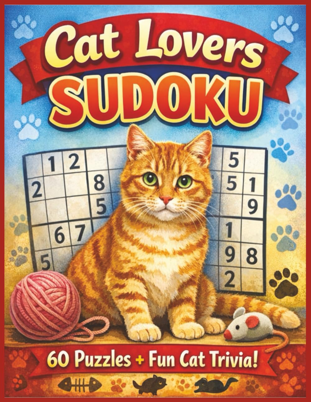 Cat Lovers Sudoku: 60 Large Sudoku Puzzles & Cat Trivia Questions | for Kids and Adults | 8.5 x 11 | Large Print | Easy to Read!
