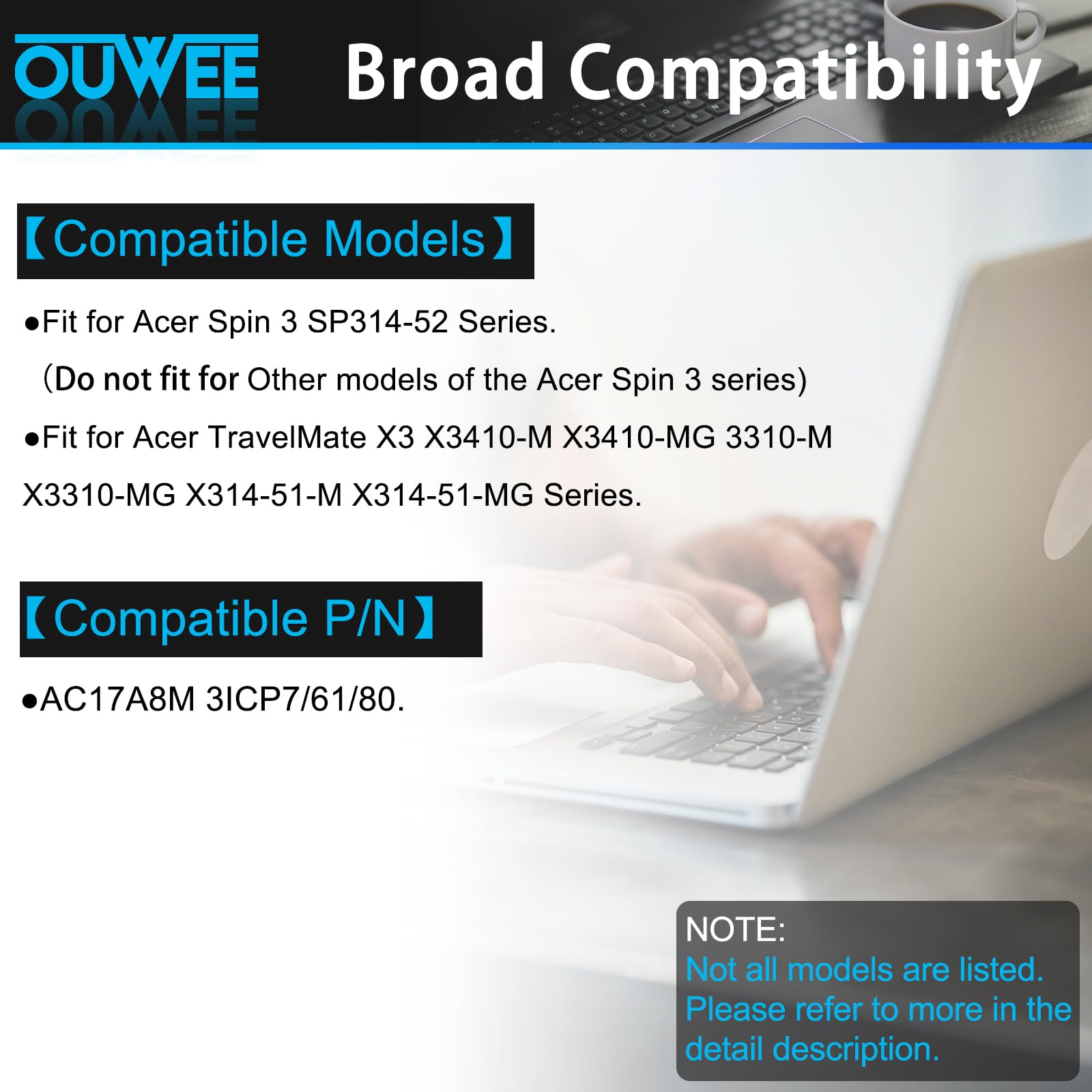 Amazon.com: OUWEE AC17A8M Laptop Battery Compatible with Acer Spin